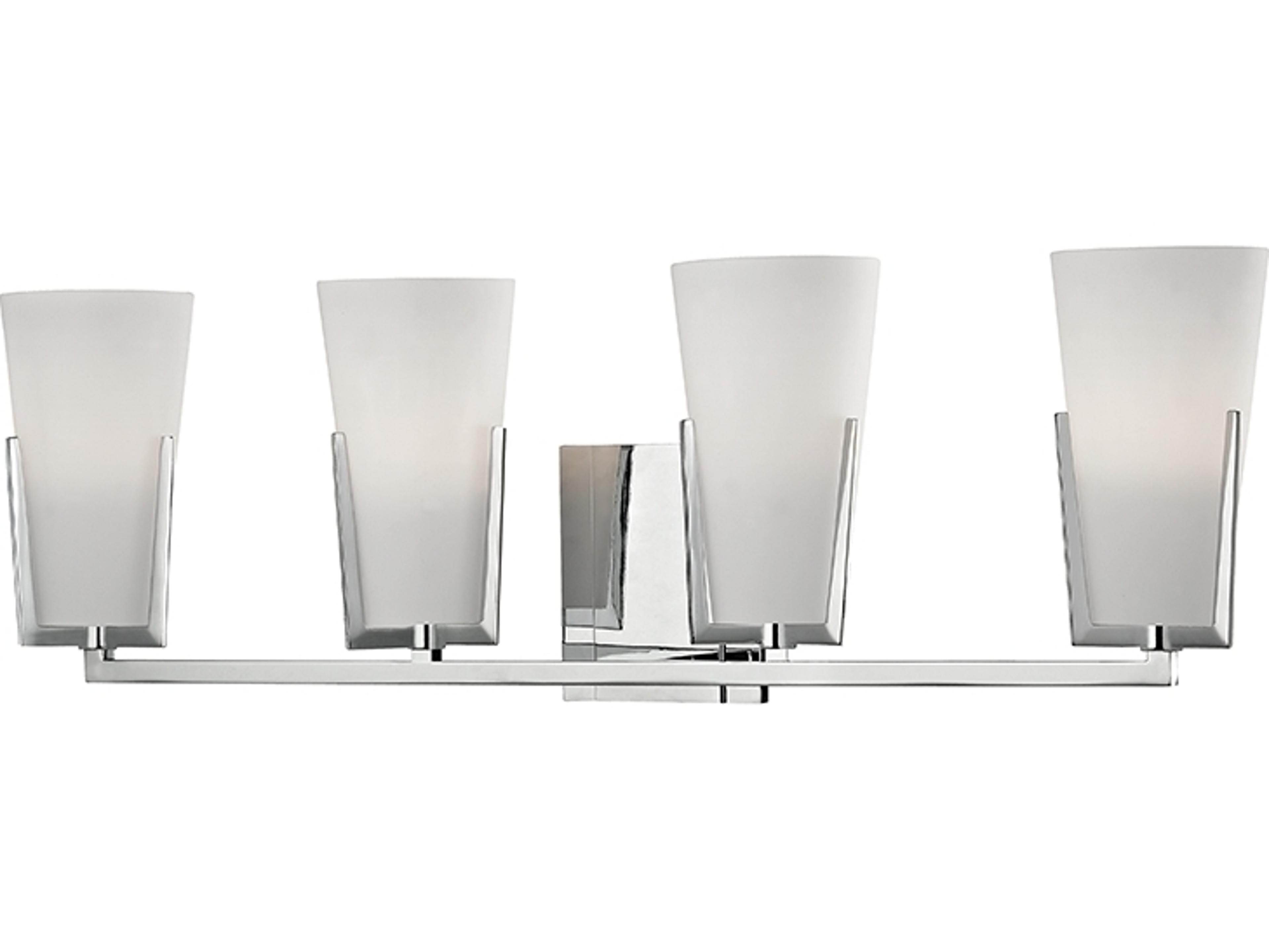 Hudson Valley Upton 4-Light Polished Chrome Off White Glass Vanity Light