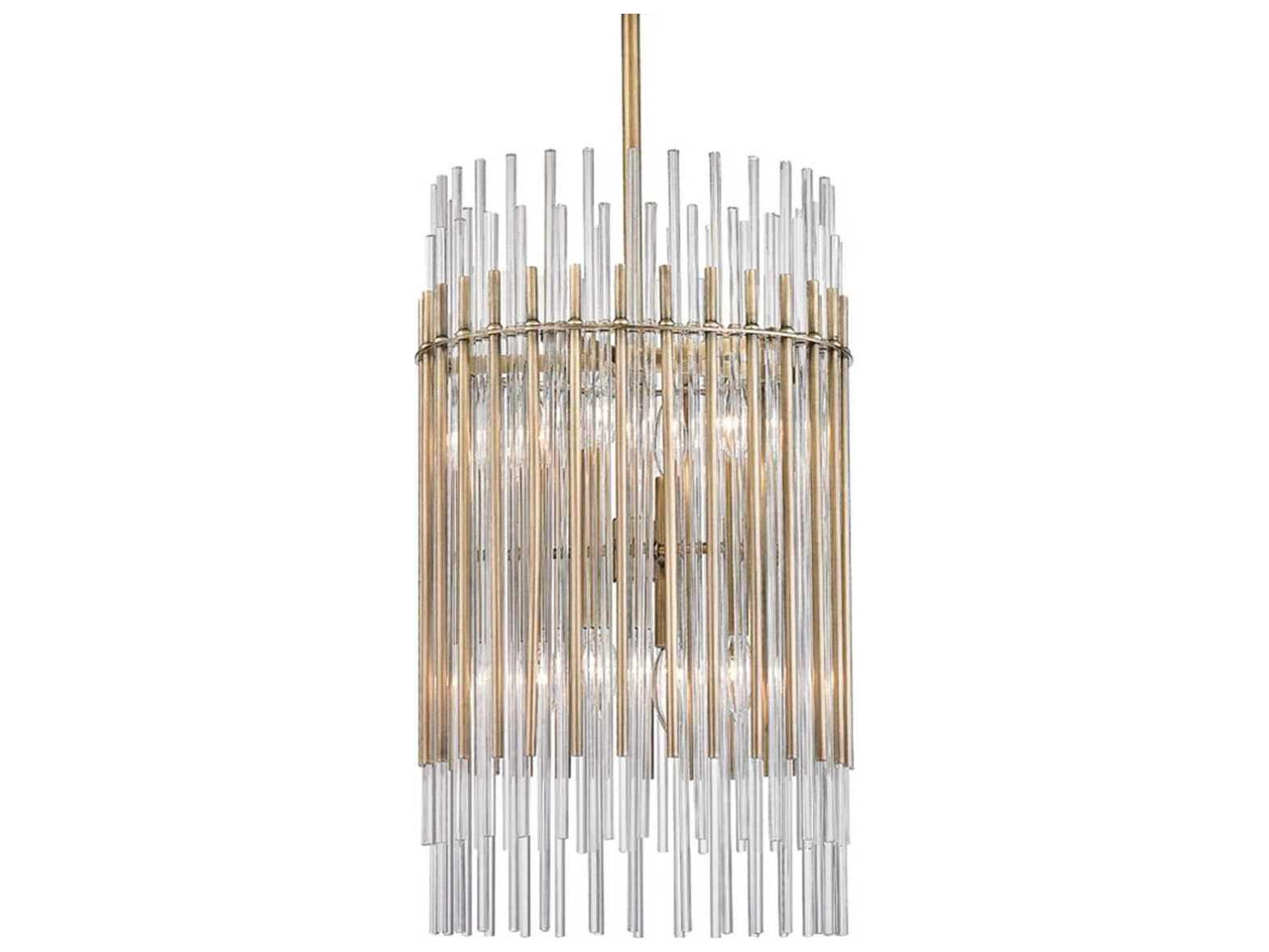 Hudson Valley Wallis 8-Light Aged Brass Clear Glass Pendant