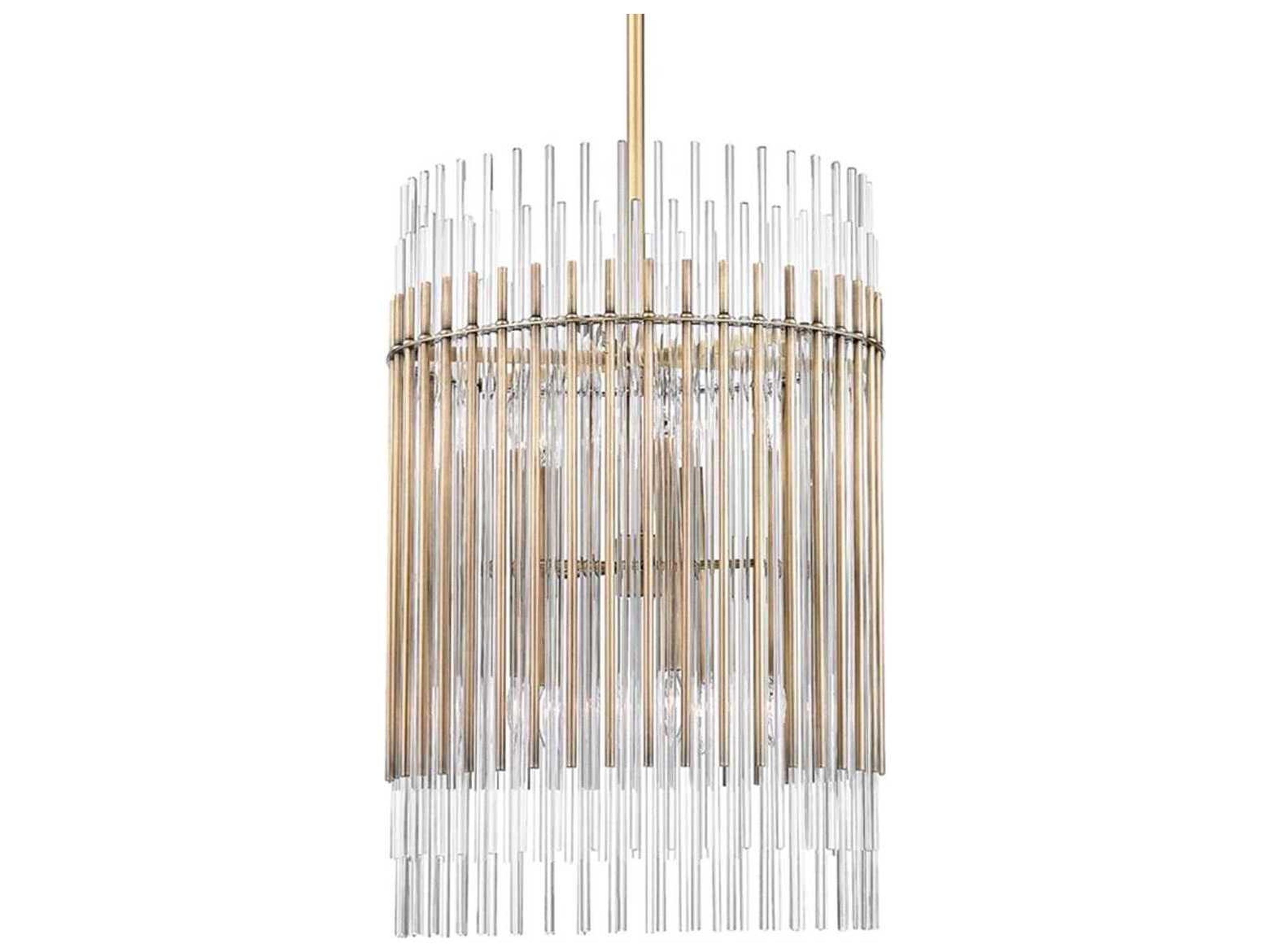 Hudson Valley Wallis 10-Light Aged Brass Clear Glass Pendant