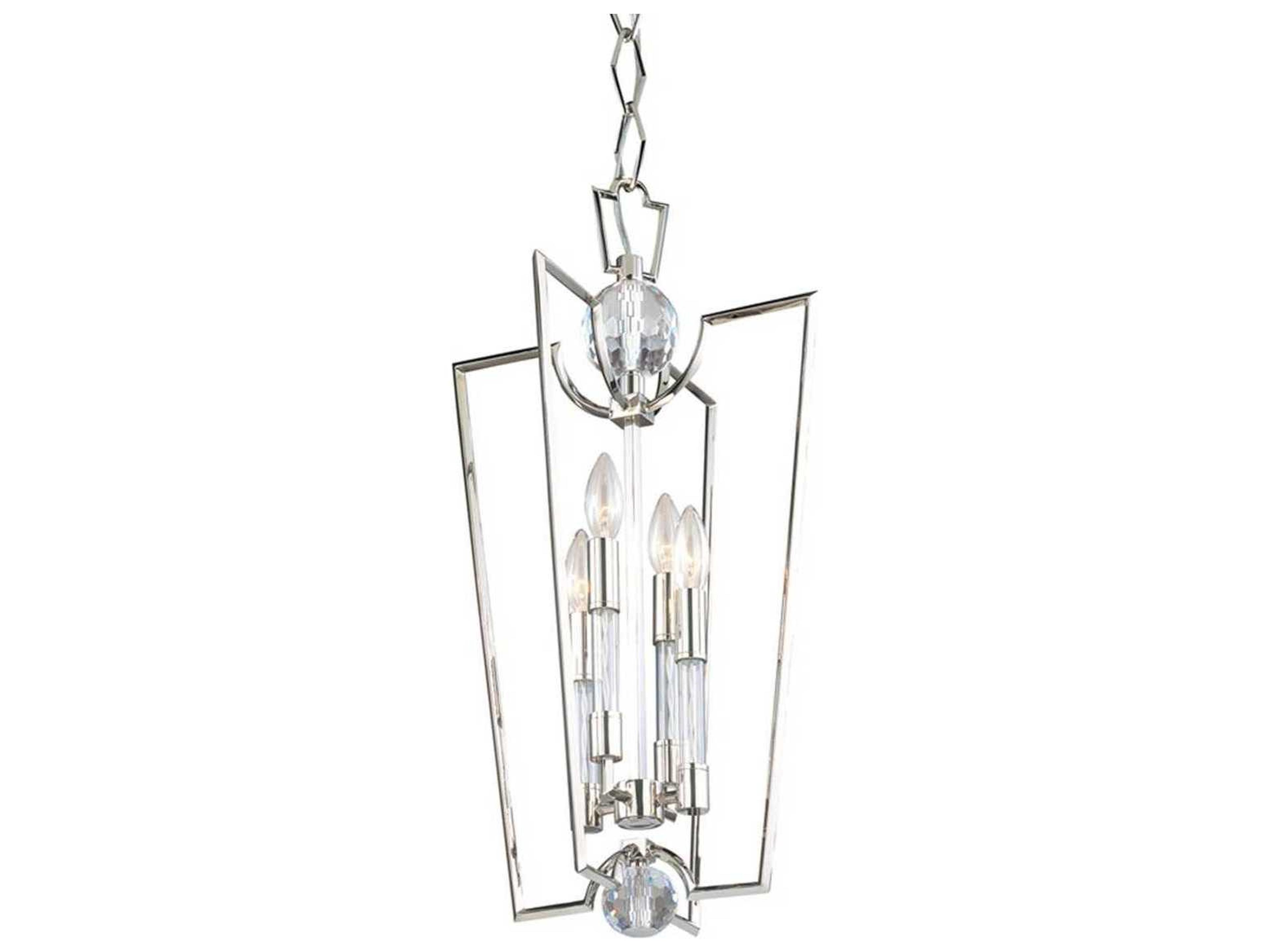 Hudson Valley Waterloo 4-Light Polished Nickel Crystal Candelabra Chandelier