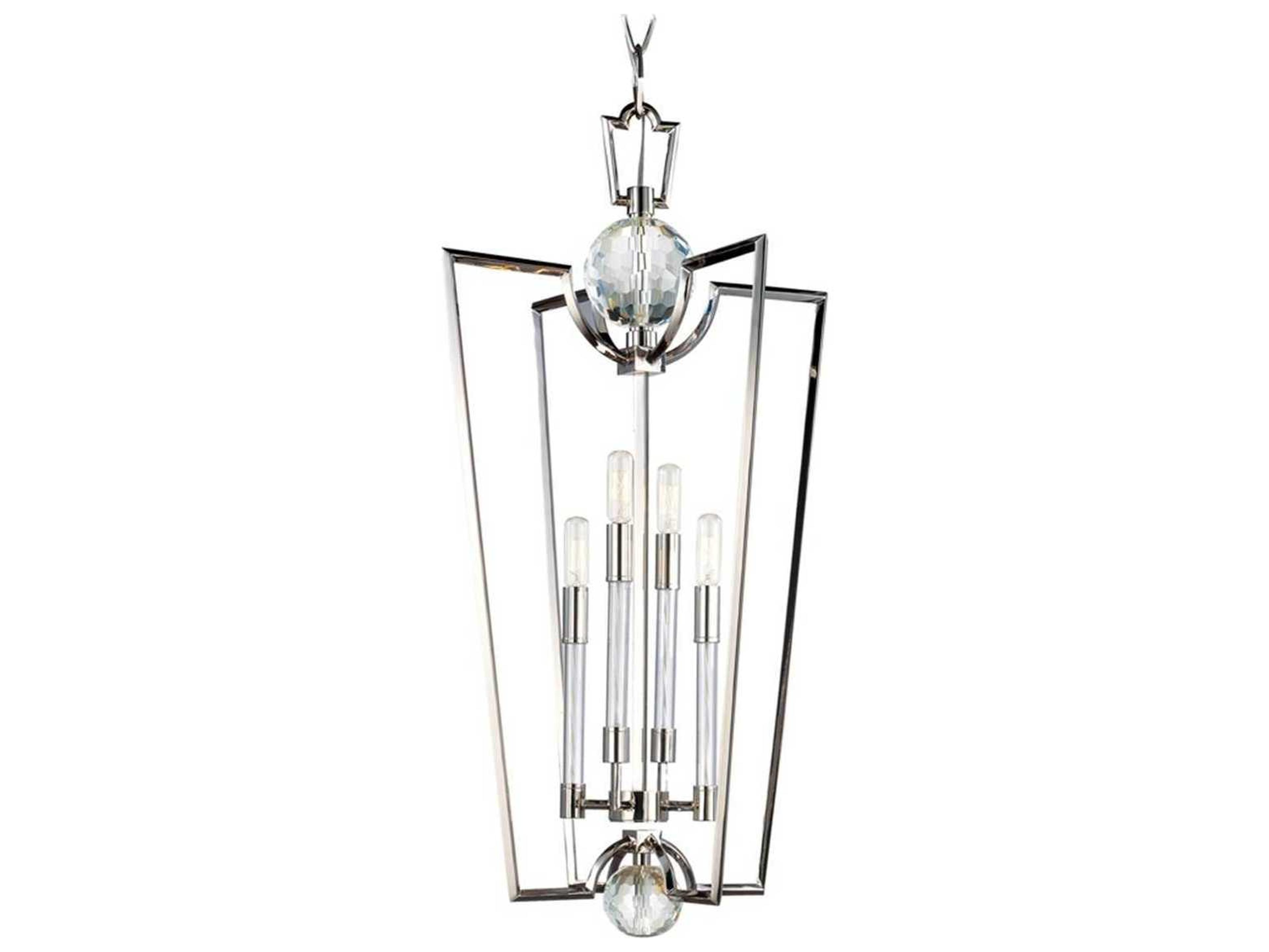 Hudson Valley Waterloo 4-Light Polished Nickel Crystal Candelabra Chandelier