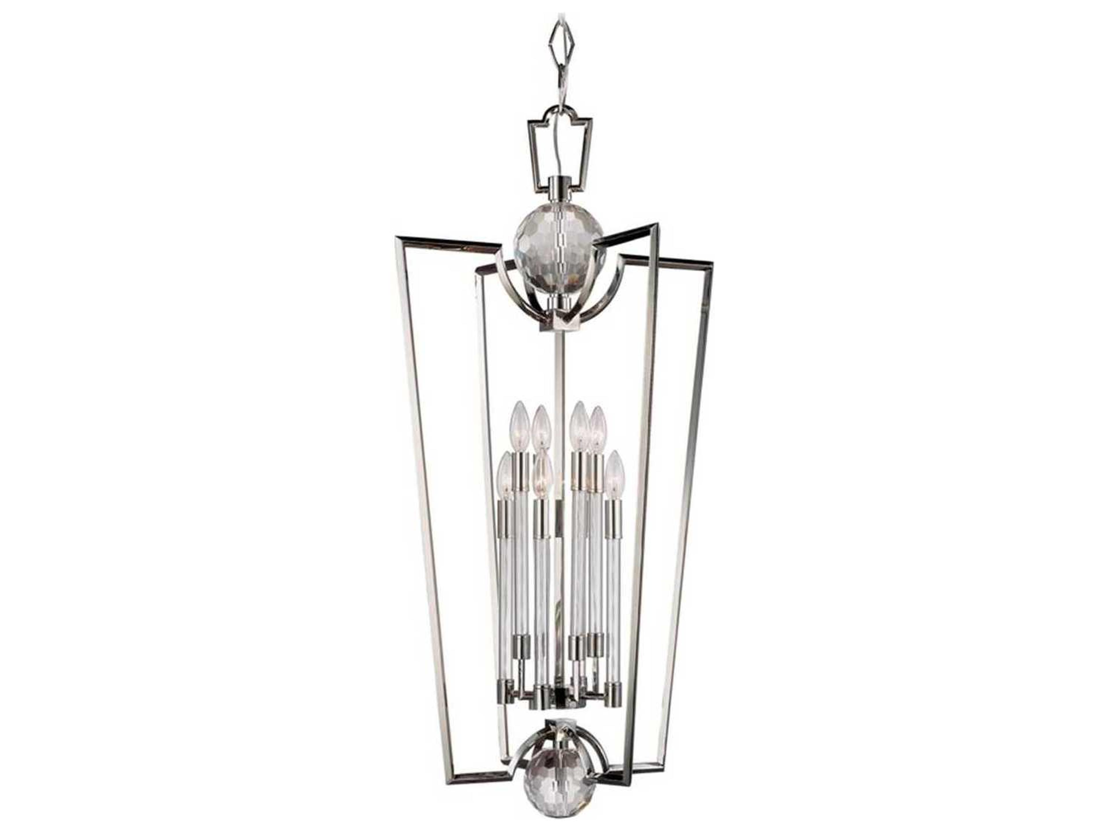 Hudson Valley Waterloo 8-Light Polished Nickel Crystal Candelabra Chandelier