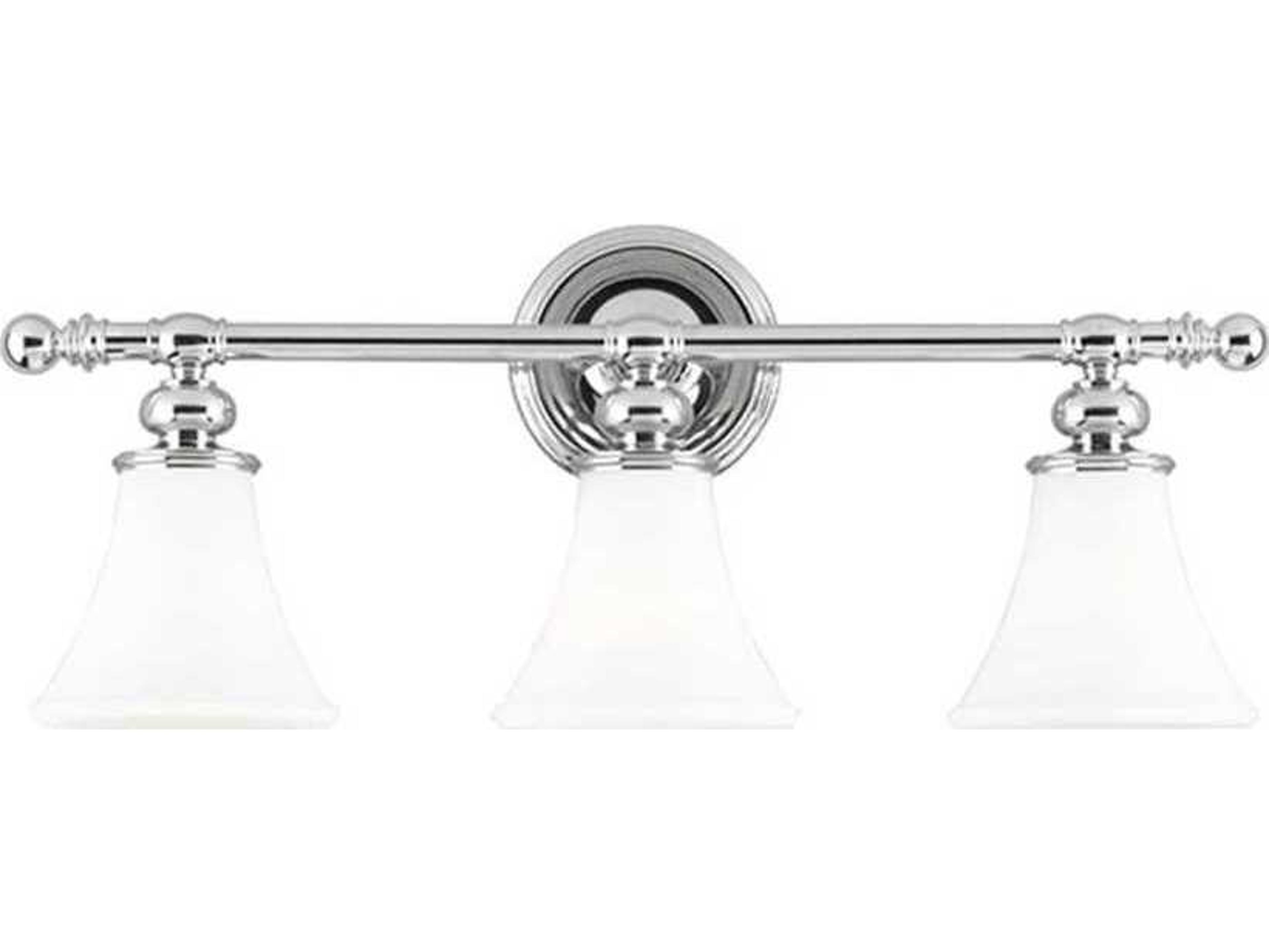 Hudson Valley Weston 3-Light Polished Nickel Off White Glass Vanity Light