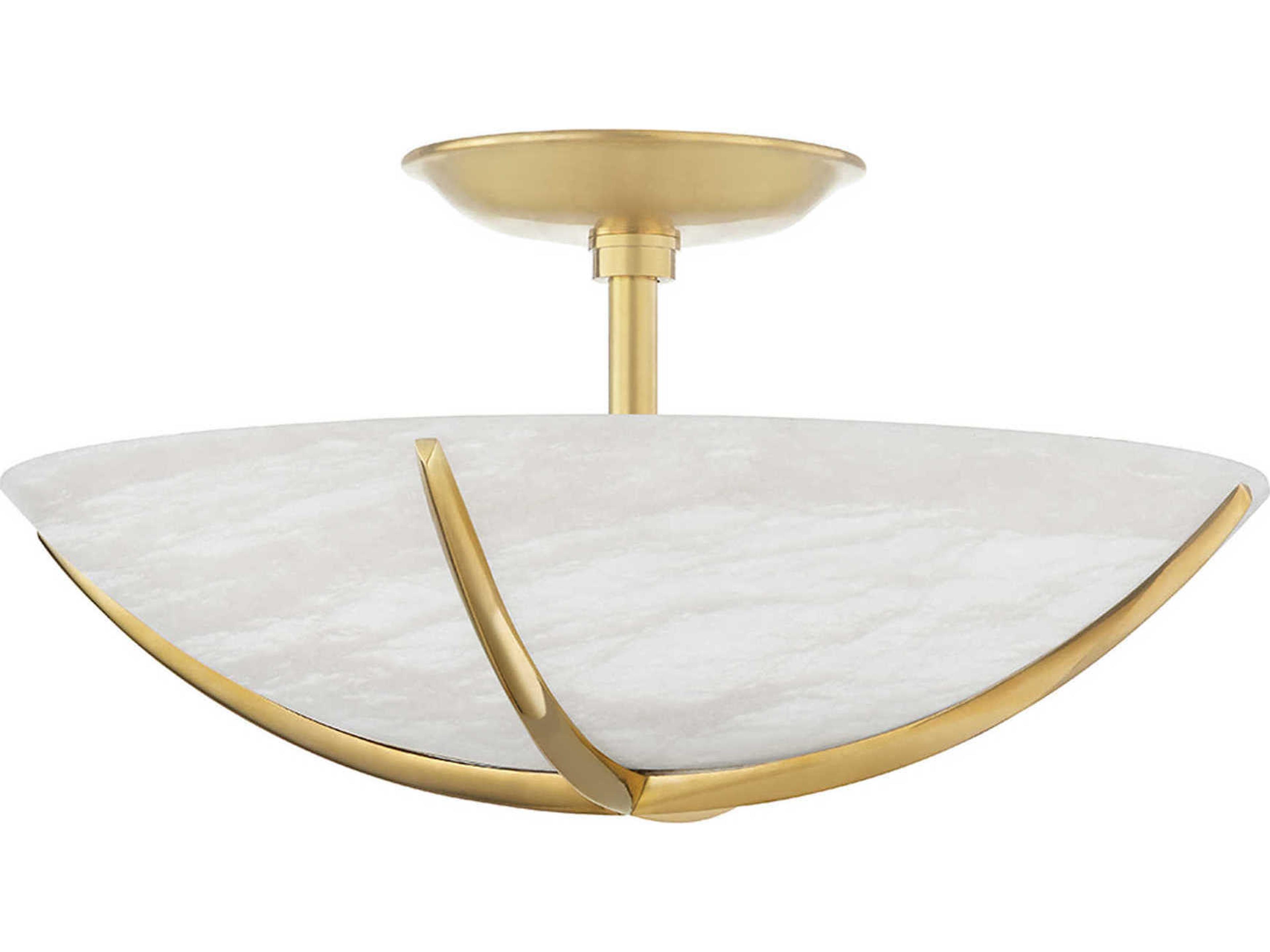 Hudson Valley Wheatley 4-Light Aged Brass LED Semi Flush Mount