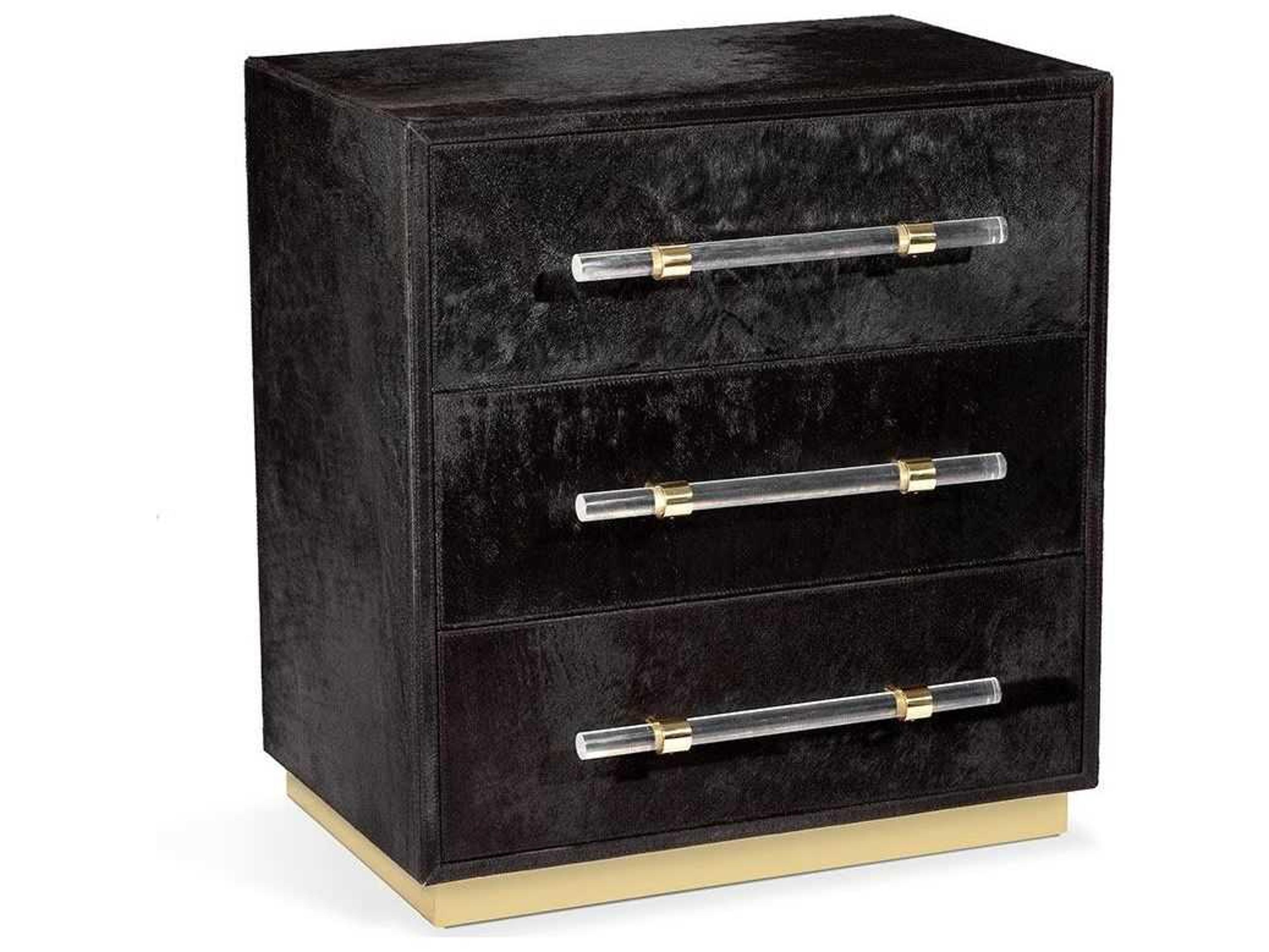 Interlude Home Cassian 3-Drawers Gold Chest Nightstand