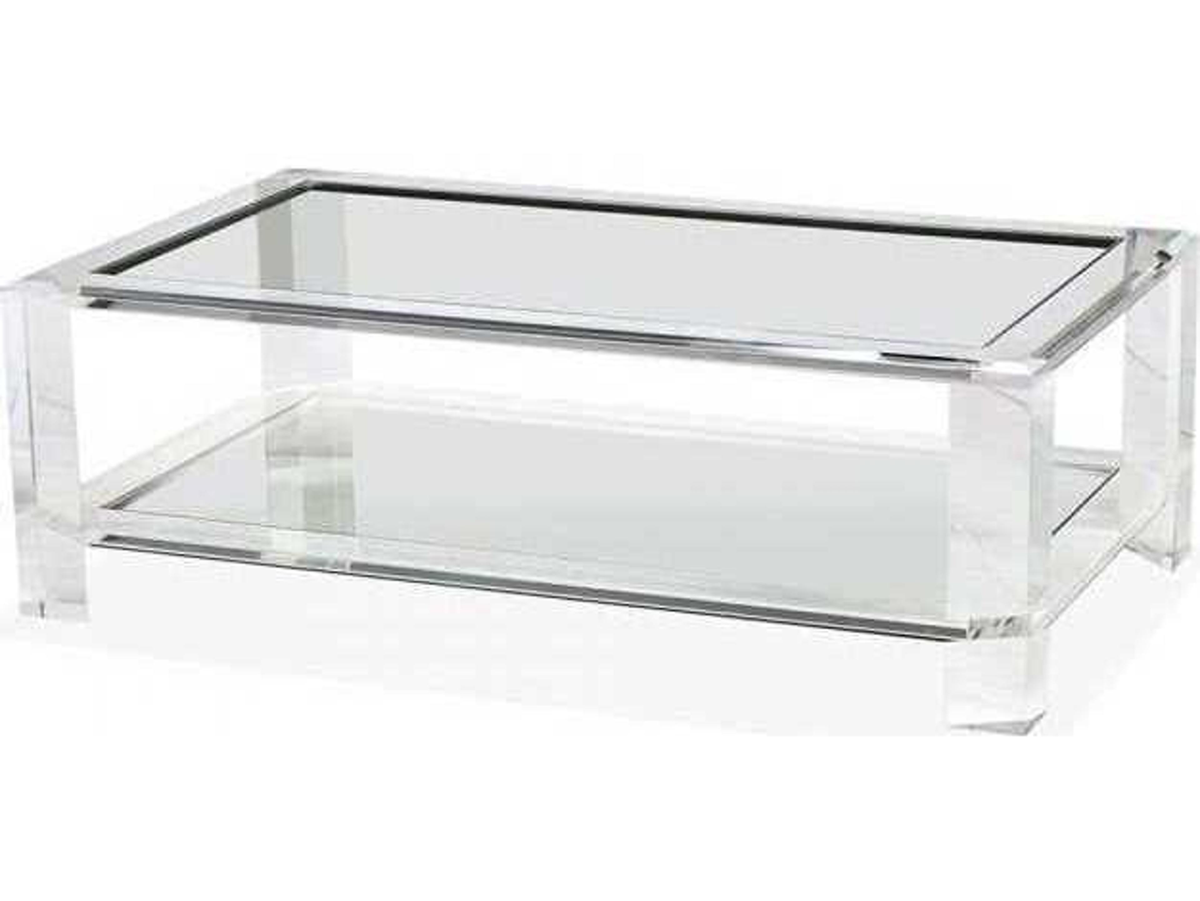 Interlude Home Rectangular Clear Glass Coffee Table