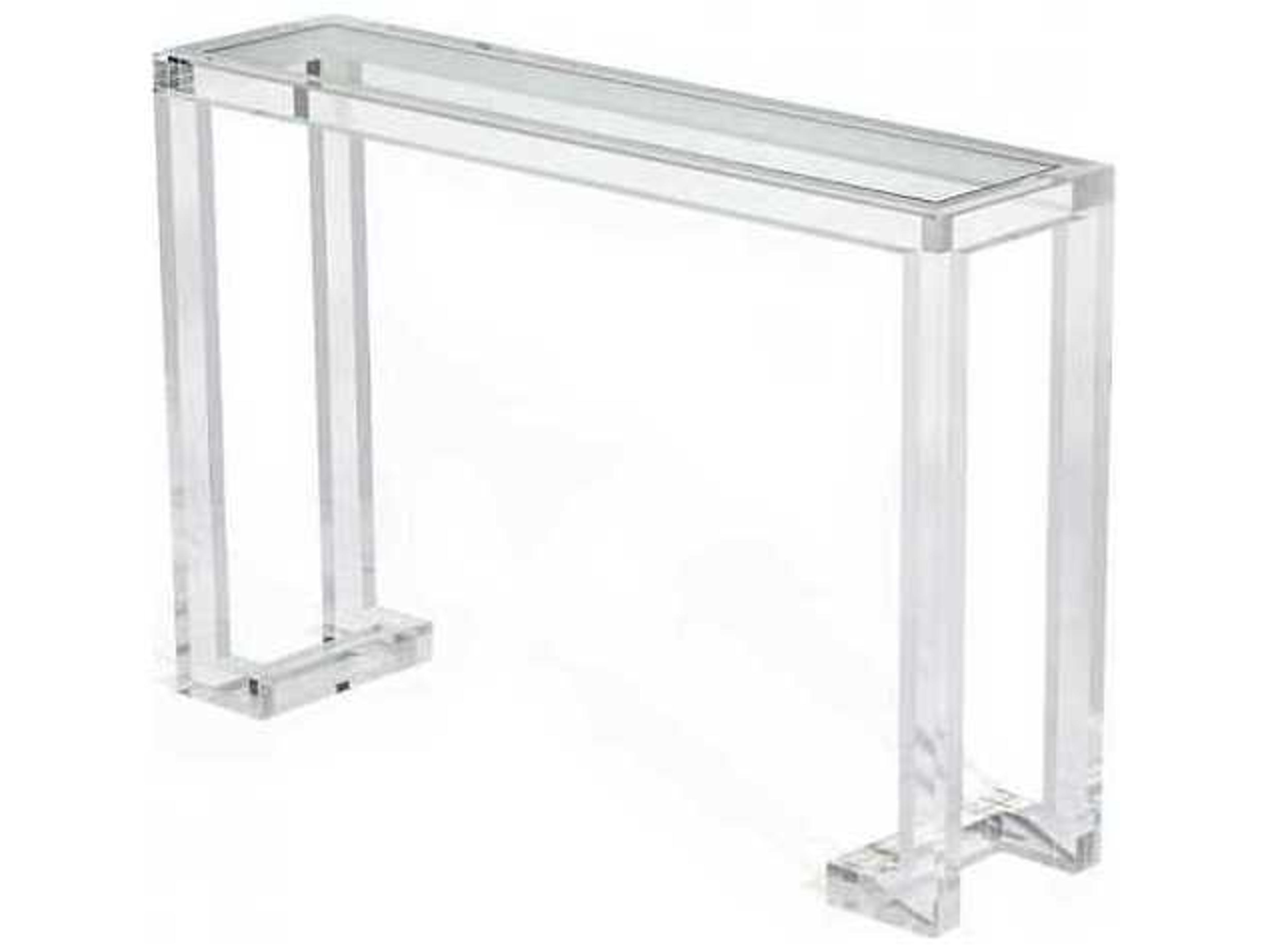 Interlude Home Rectangular Clear Glass Console Table