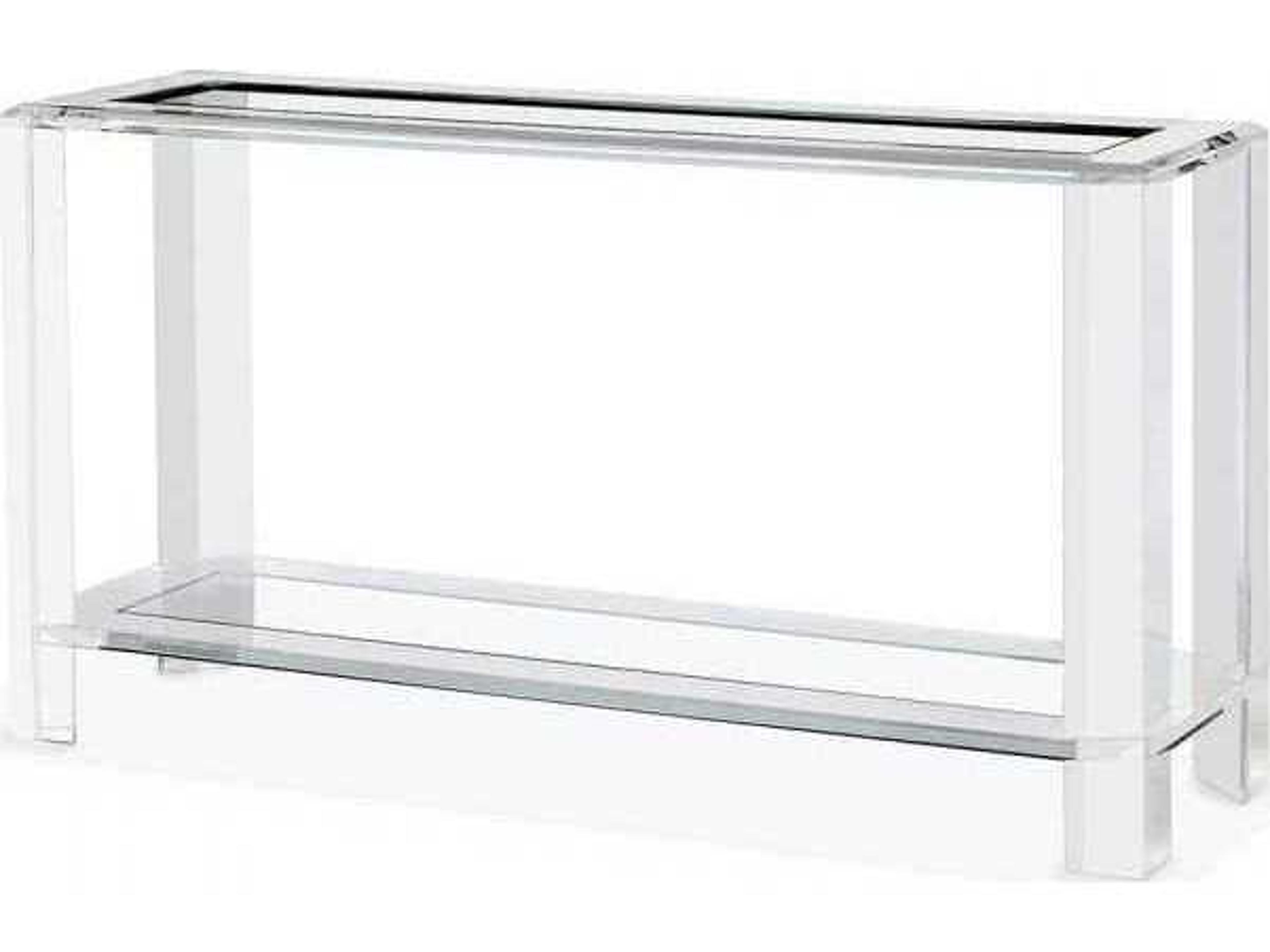 Interlude Home Rectangular Clear Glass Console Table
