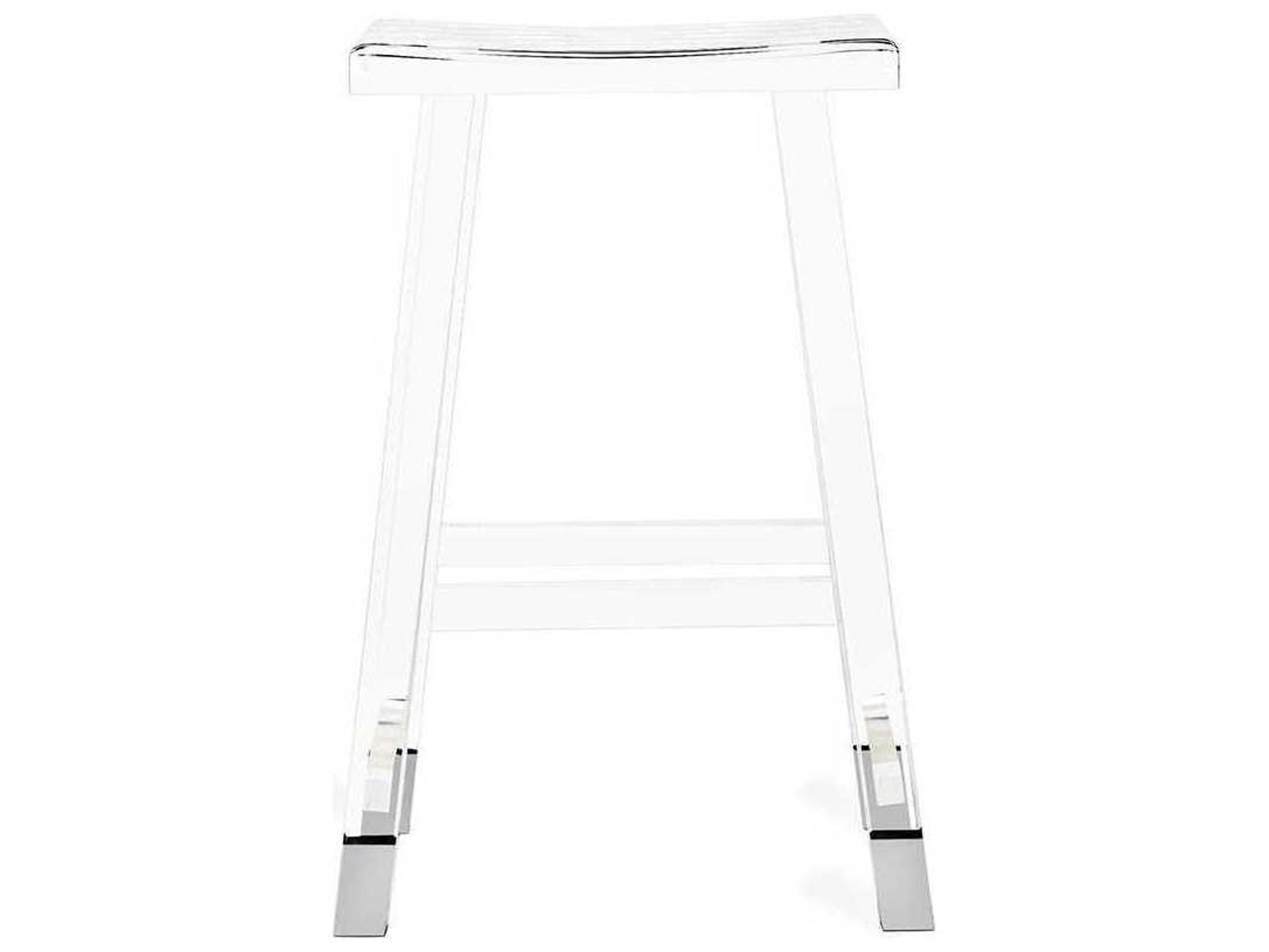 Interlude Home Clear Polished Nickel Counter Stool