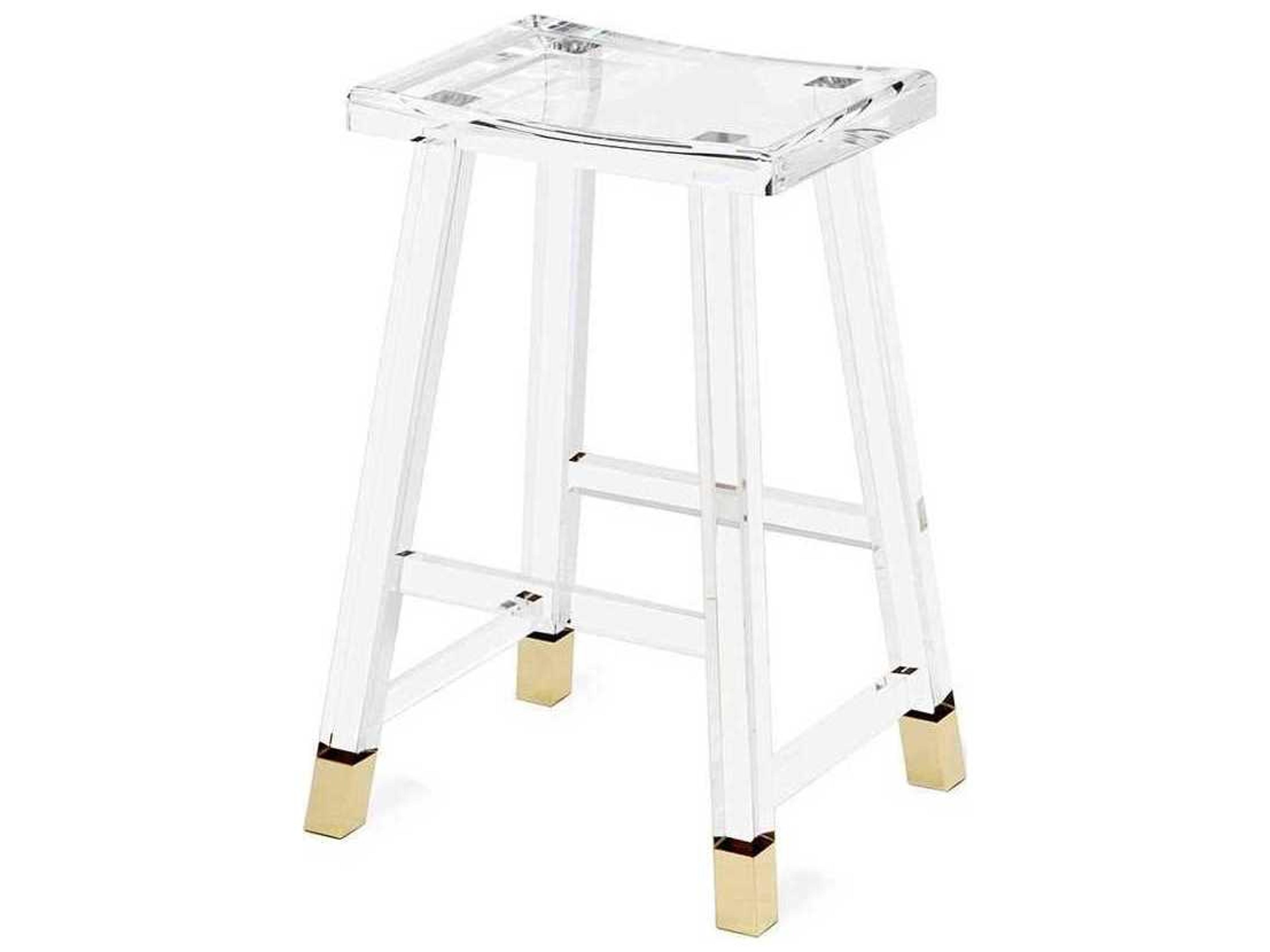 Interlude Home Clear Brass Counter Stool