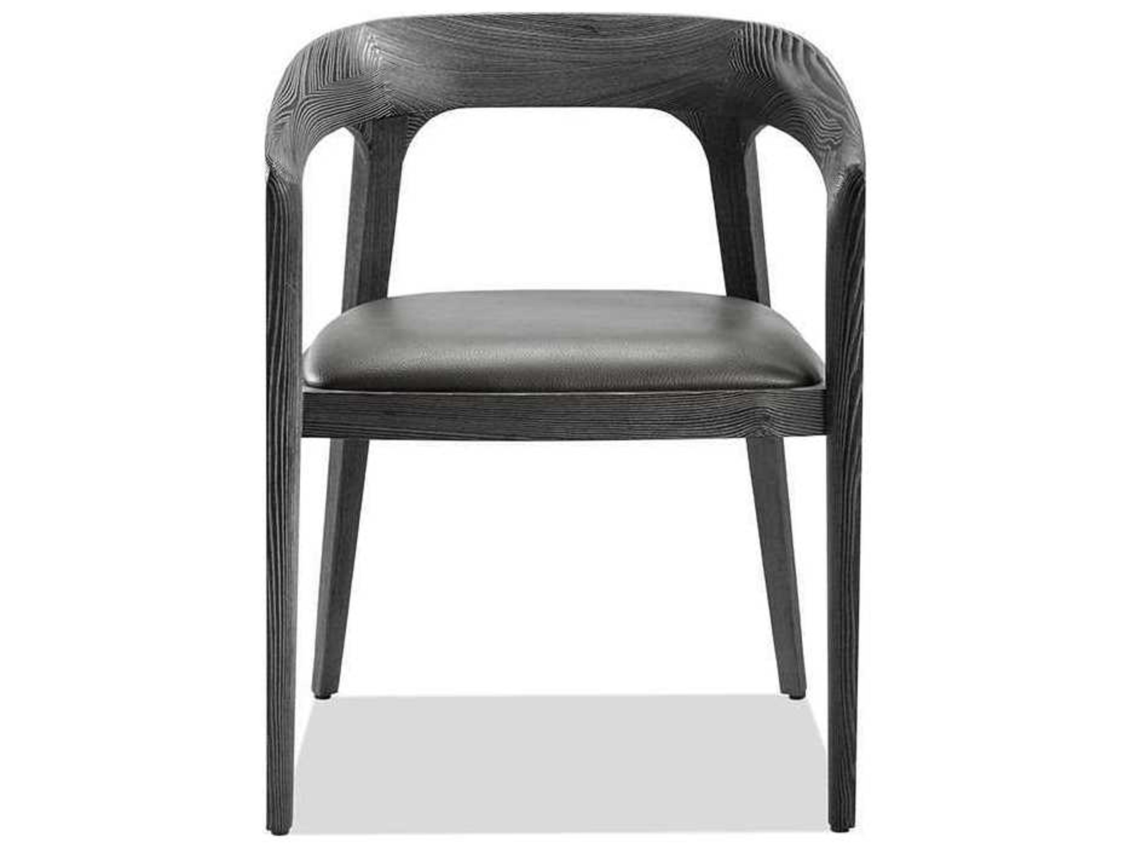 Gray Faux Leather Arm Dining Chair