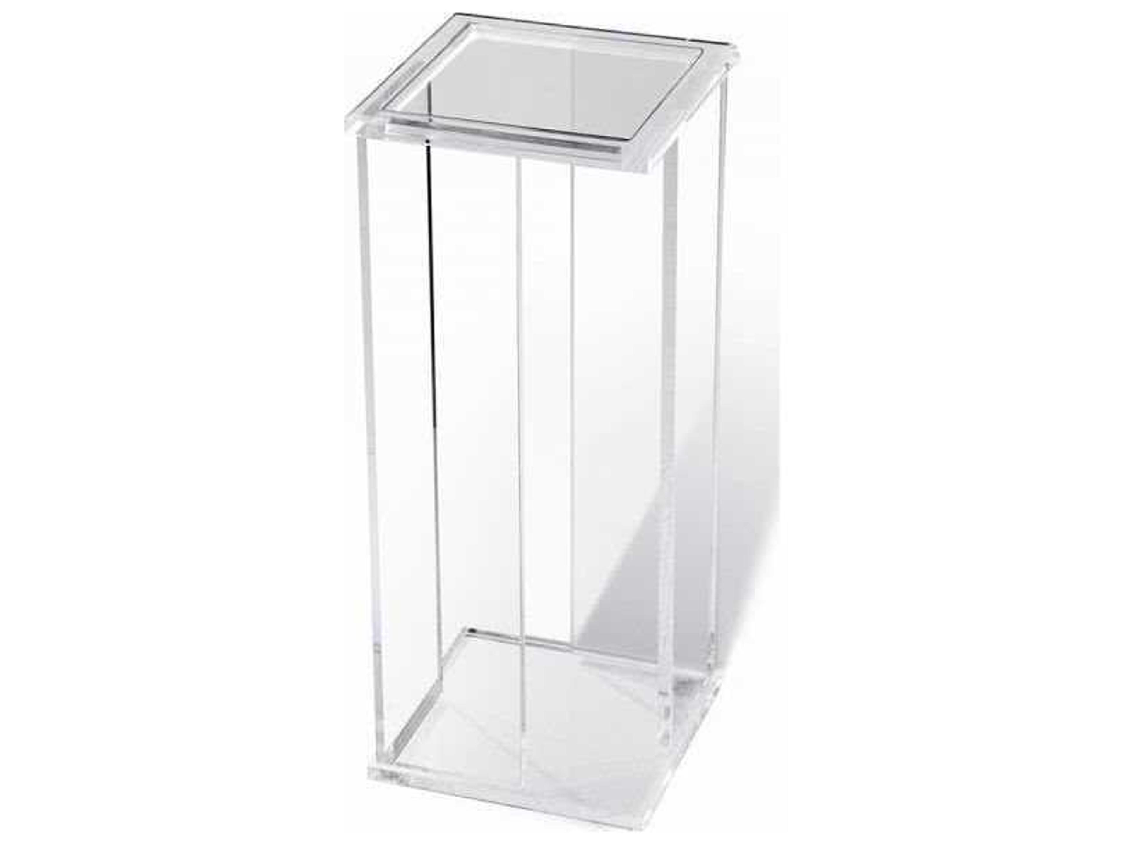 Interlude Home 9" Square Clear Glass End Table