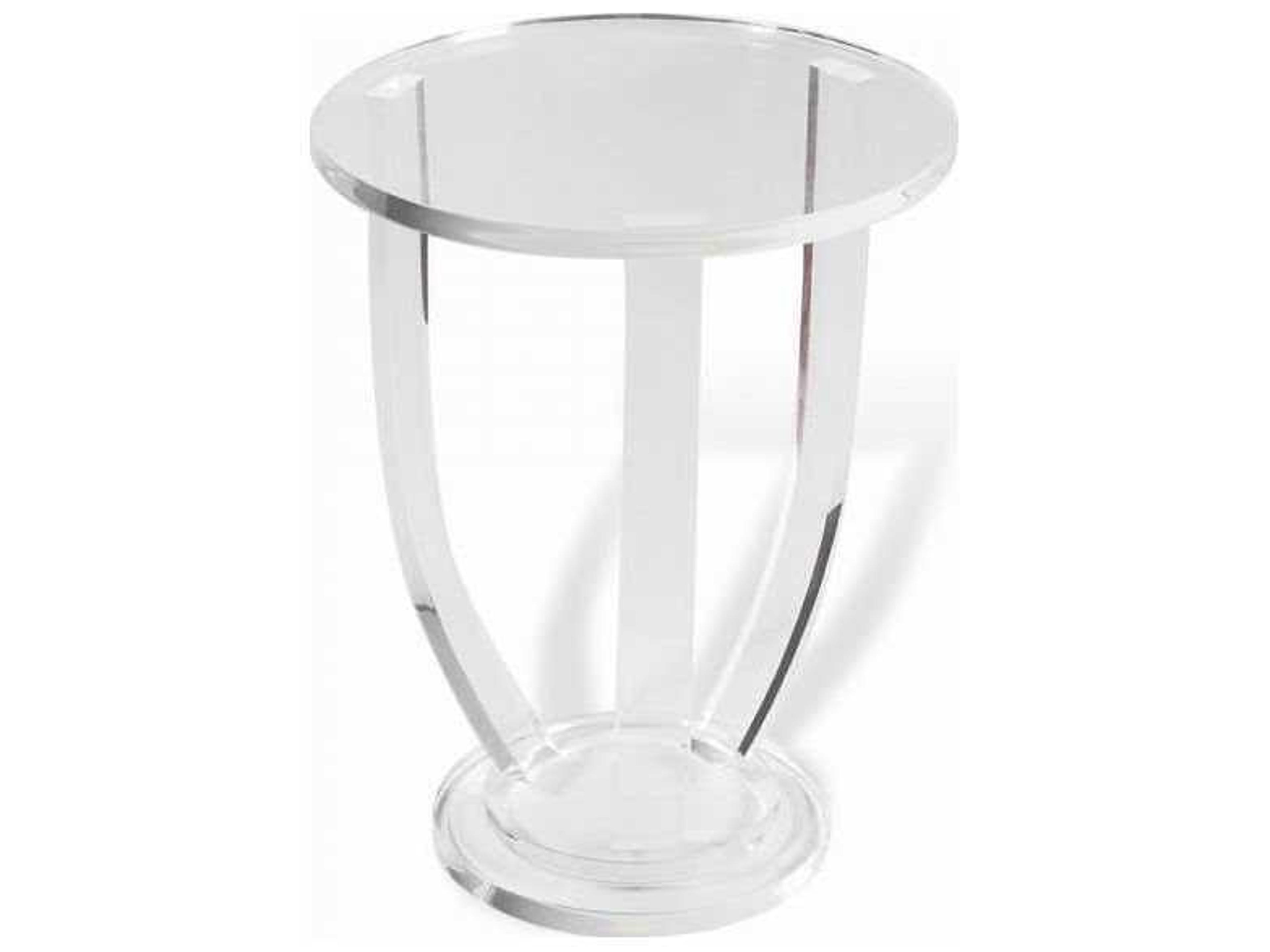 Interlude Home Round Clear End Table
