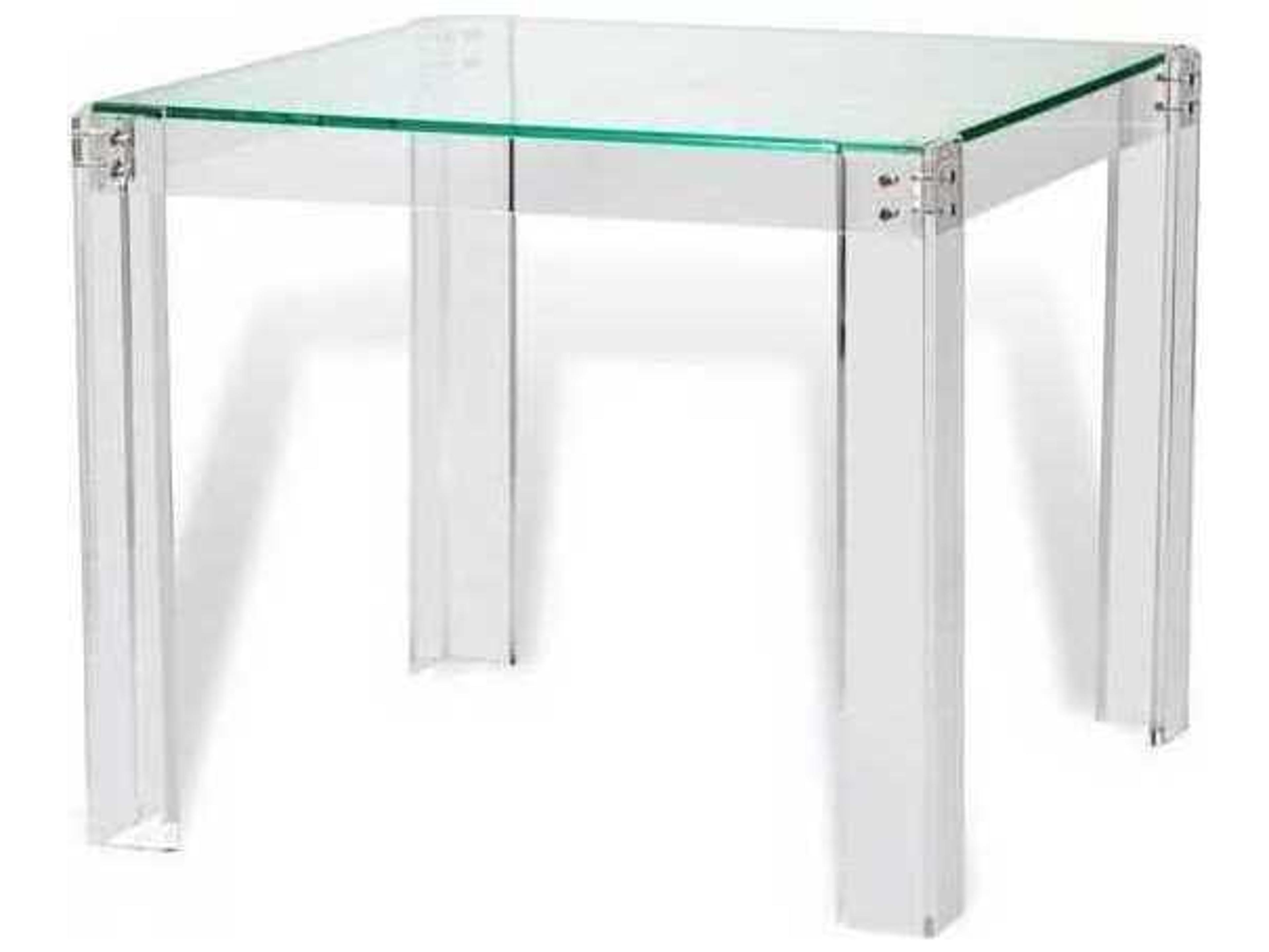 Interlude Home Clear Glass Shiny Silver Game Table