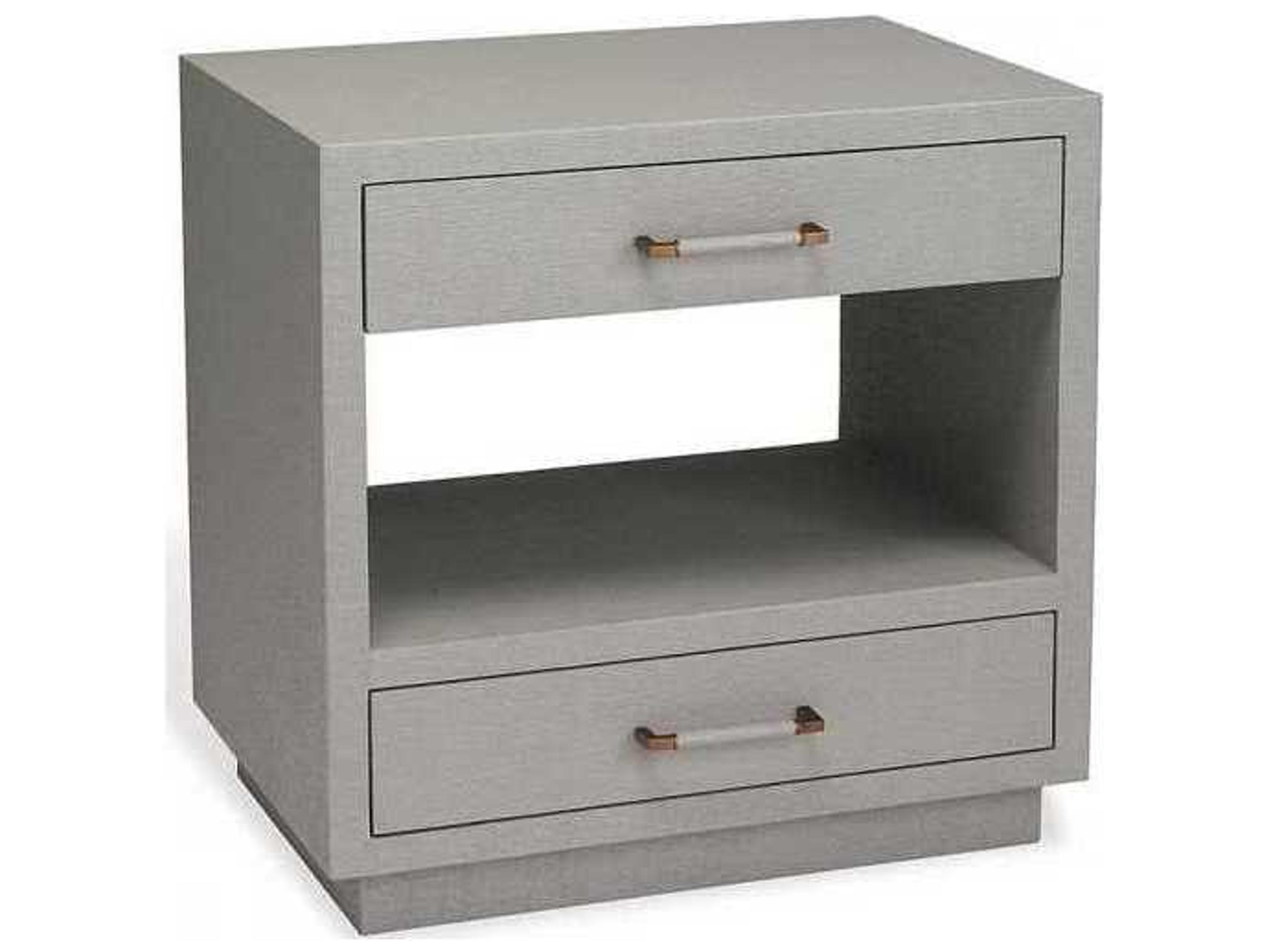 Interlude Home 2-Drawers Gray Chest Nightstand