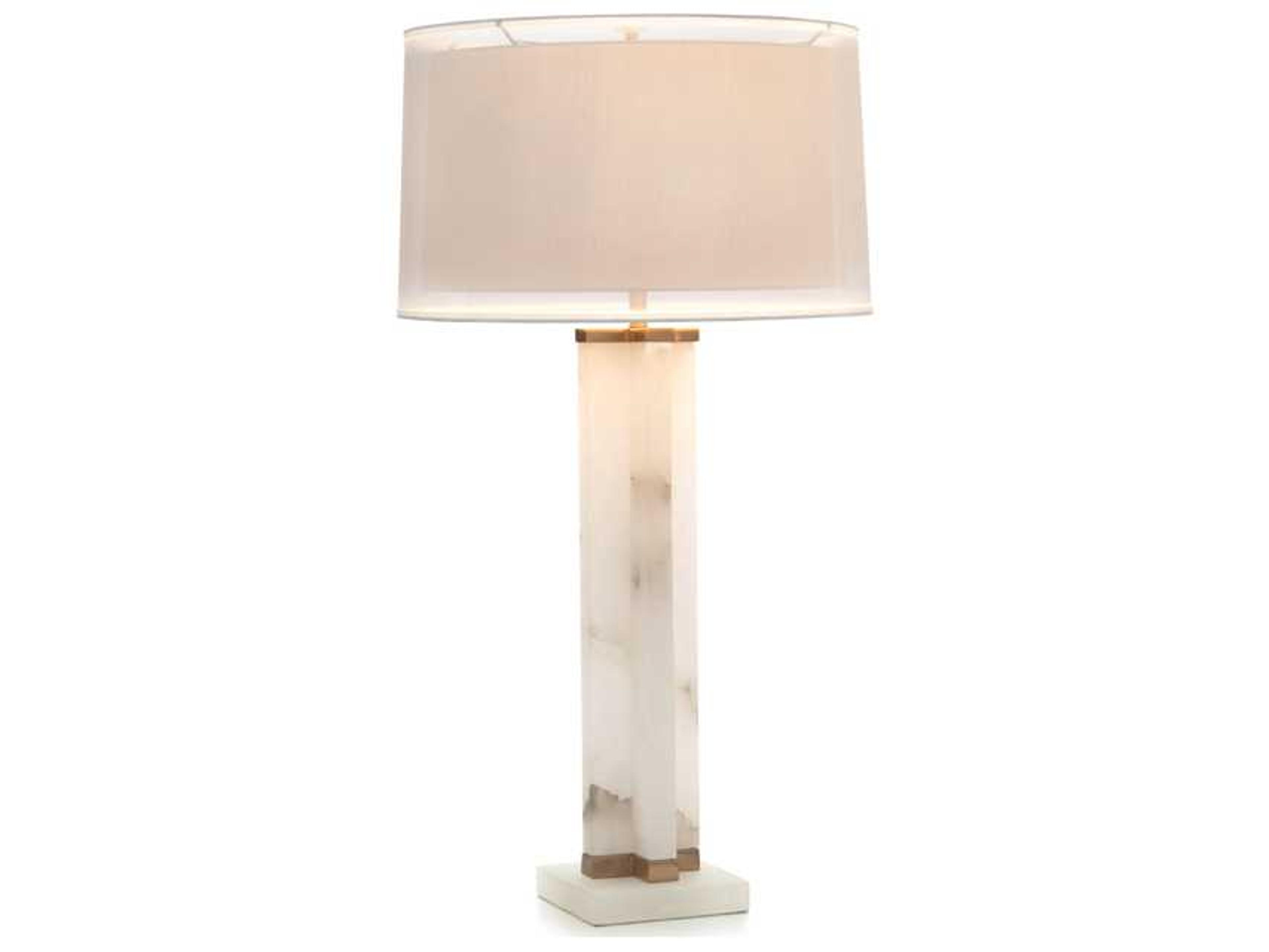 John Richard Mark McDowell Alabaster Cross Buffet Bronze Lamp