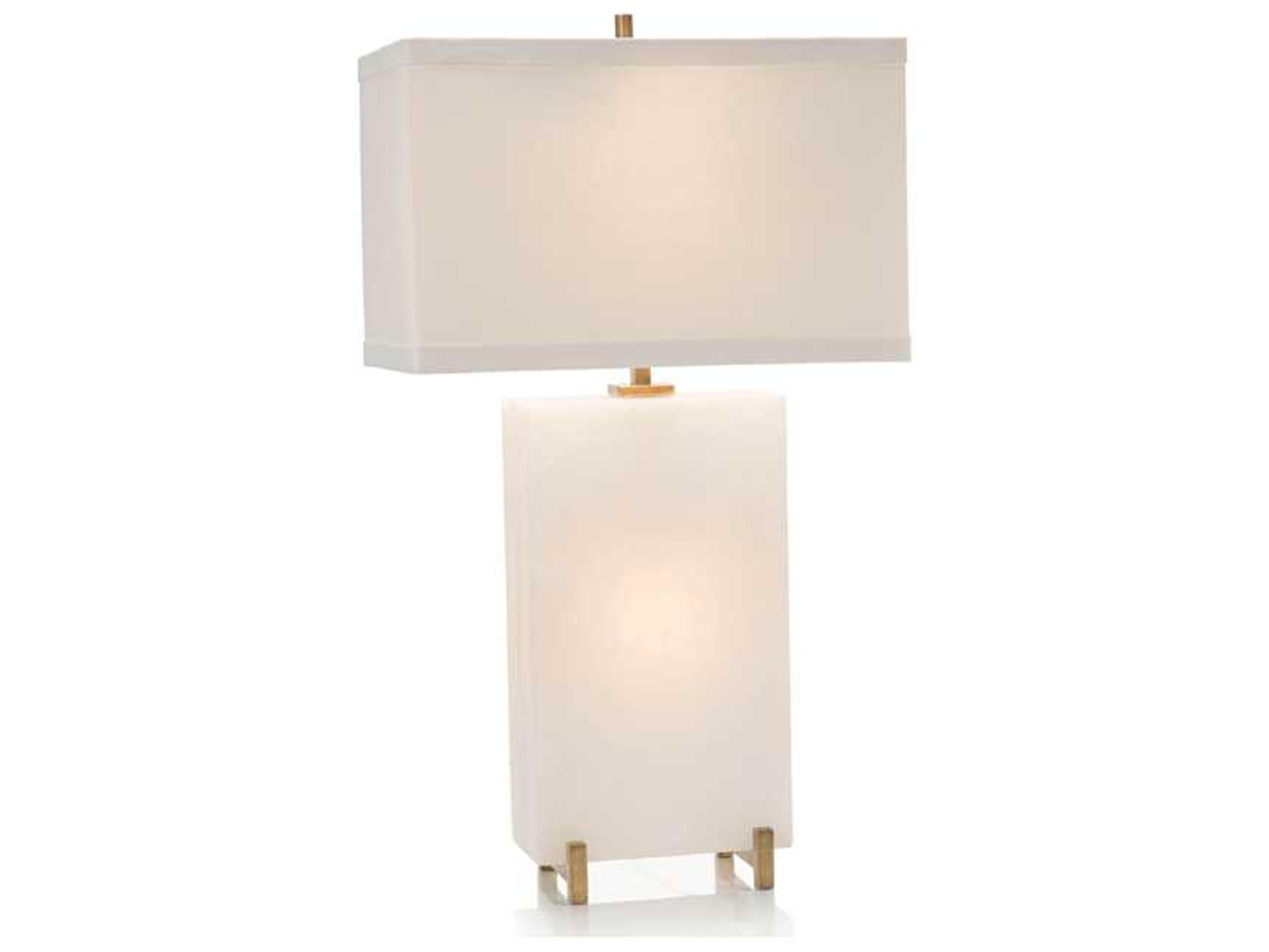 John Richard Mark McDowell Alabaster Block One-Bulb White Buffet Lamp