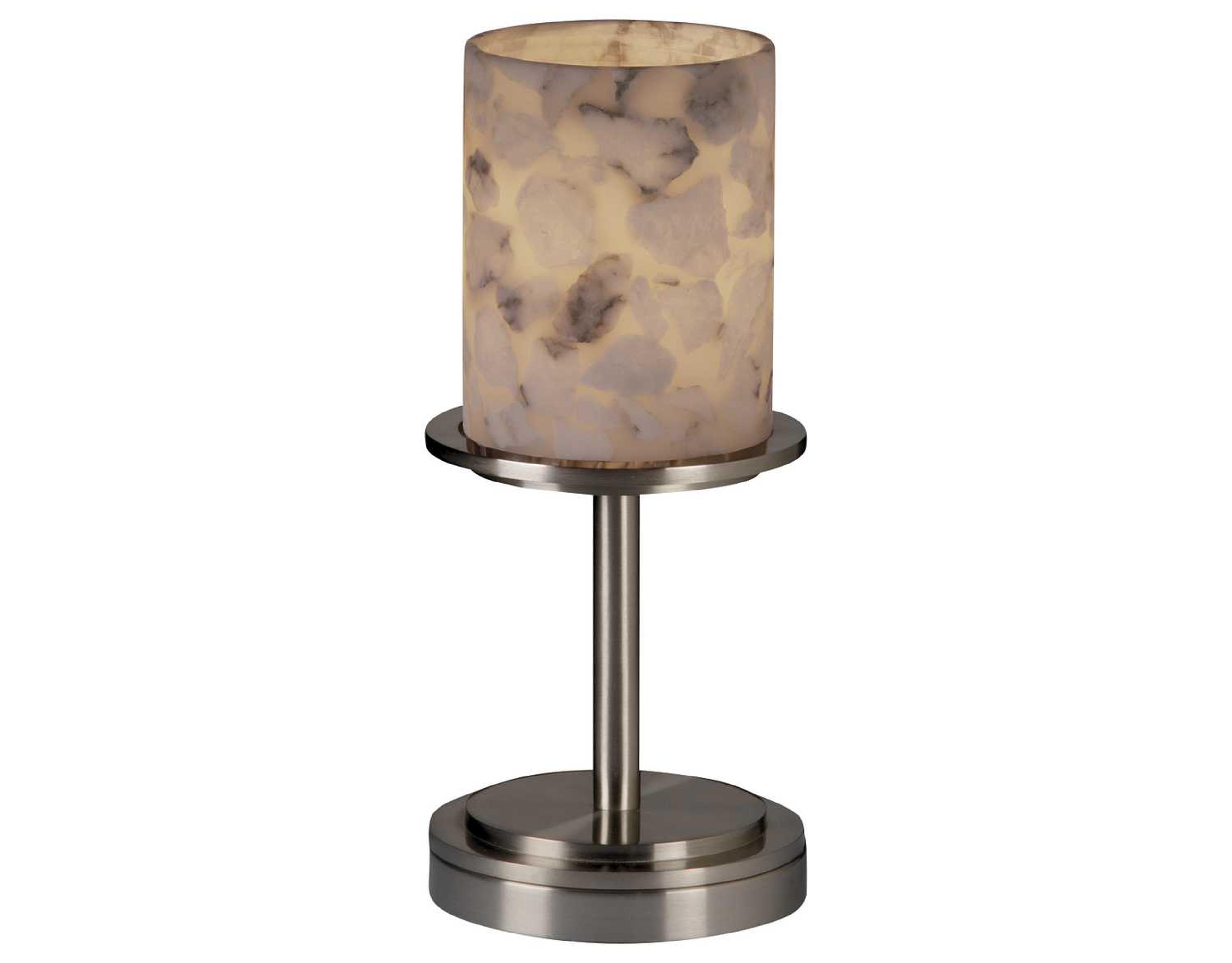 Justice Design Group Alabaster Rocks Dakota Short Resin Chrome Glass Table Lamp