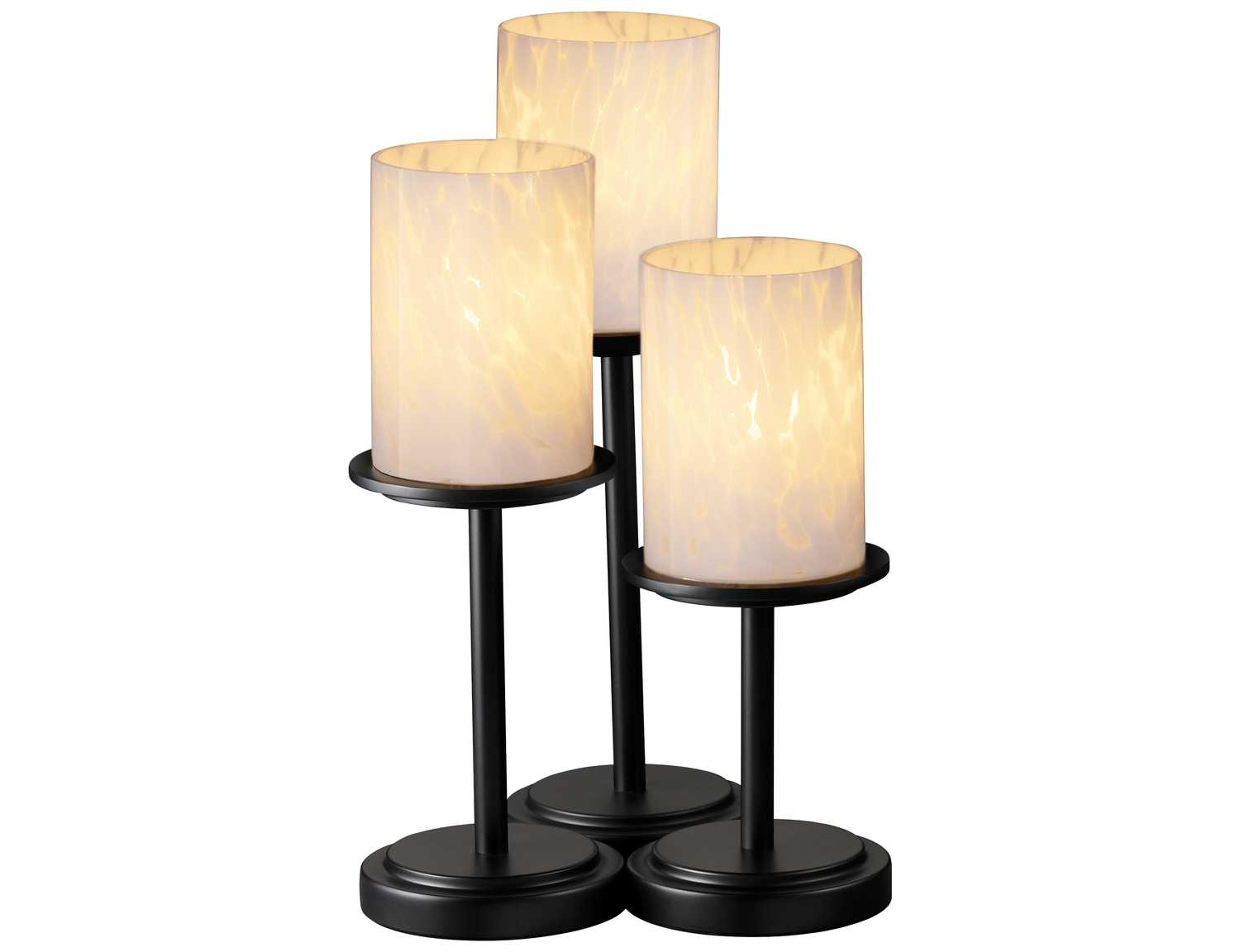 Justice Design Group Fusion Dakota Artisan Glass Black Table Lamp