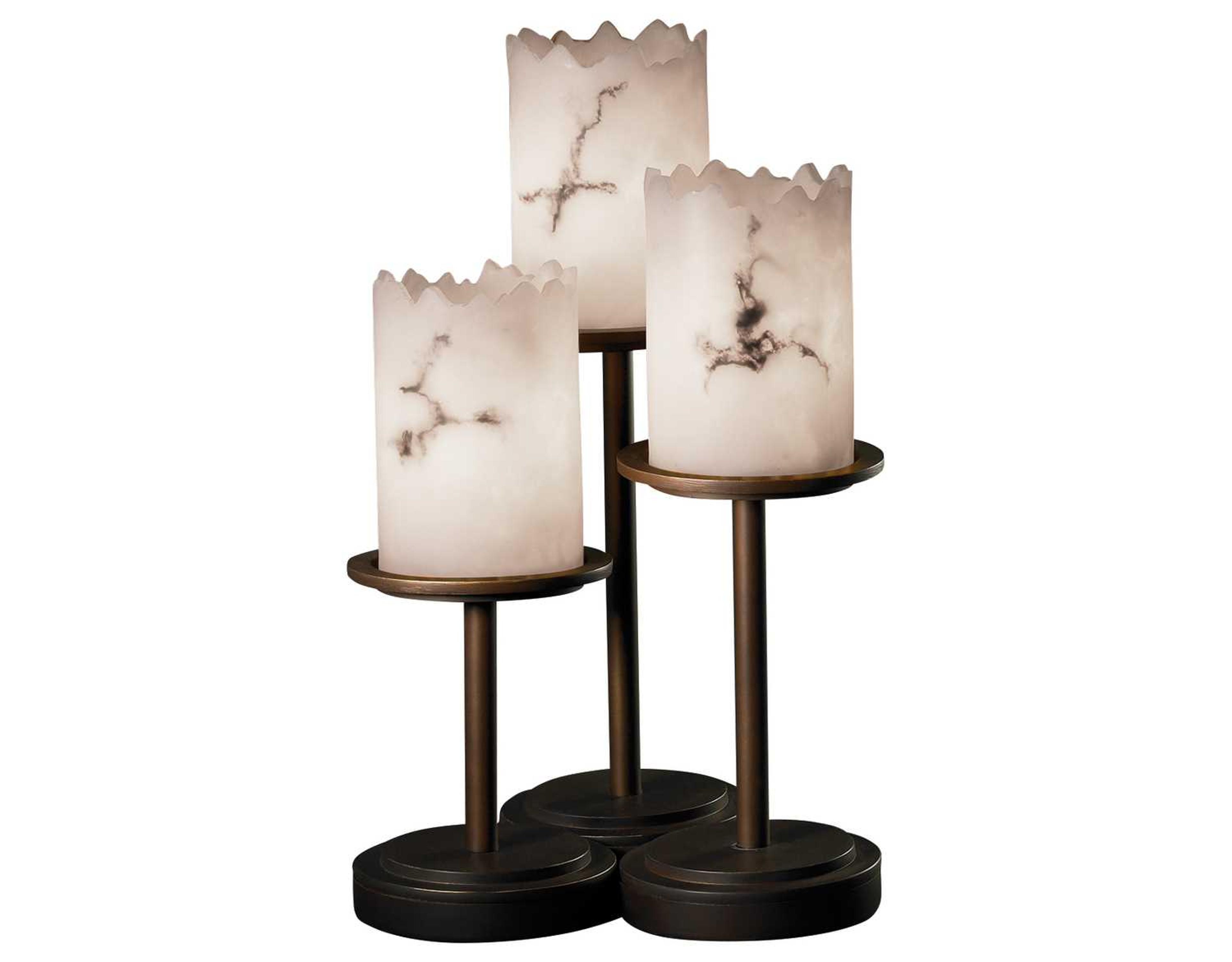 Justice Design Group Lumenaria Dakota Faux Alabaster Resin Bronze Table Lamp