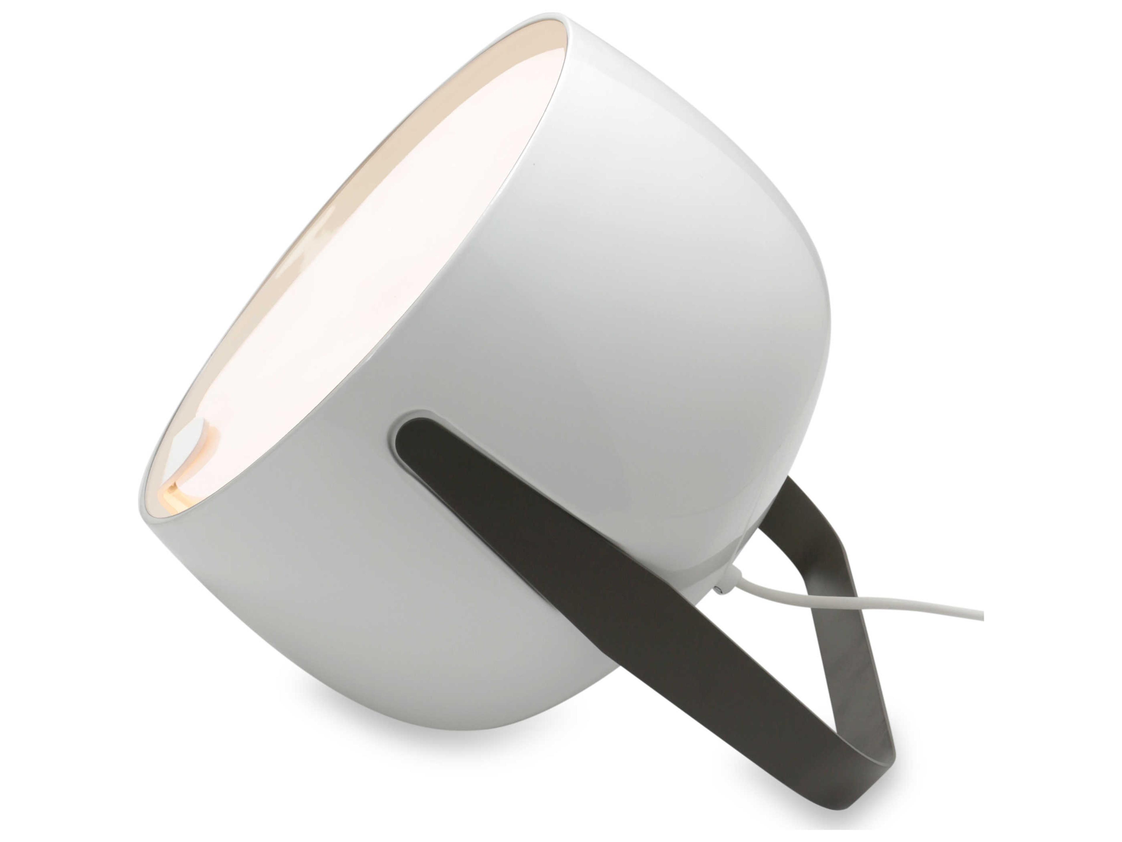 Karman Bag Glossy White Charcoal-Grey LED Gray Table Lamp