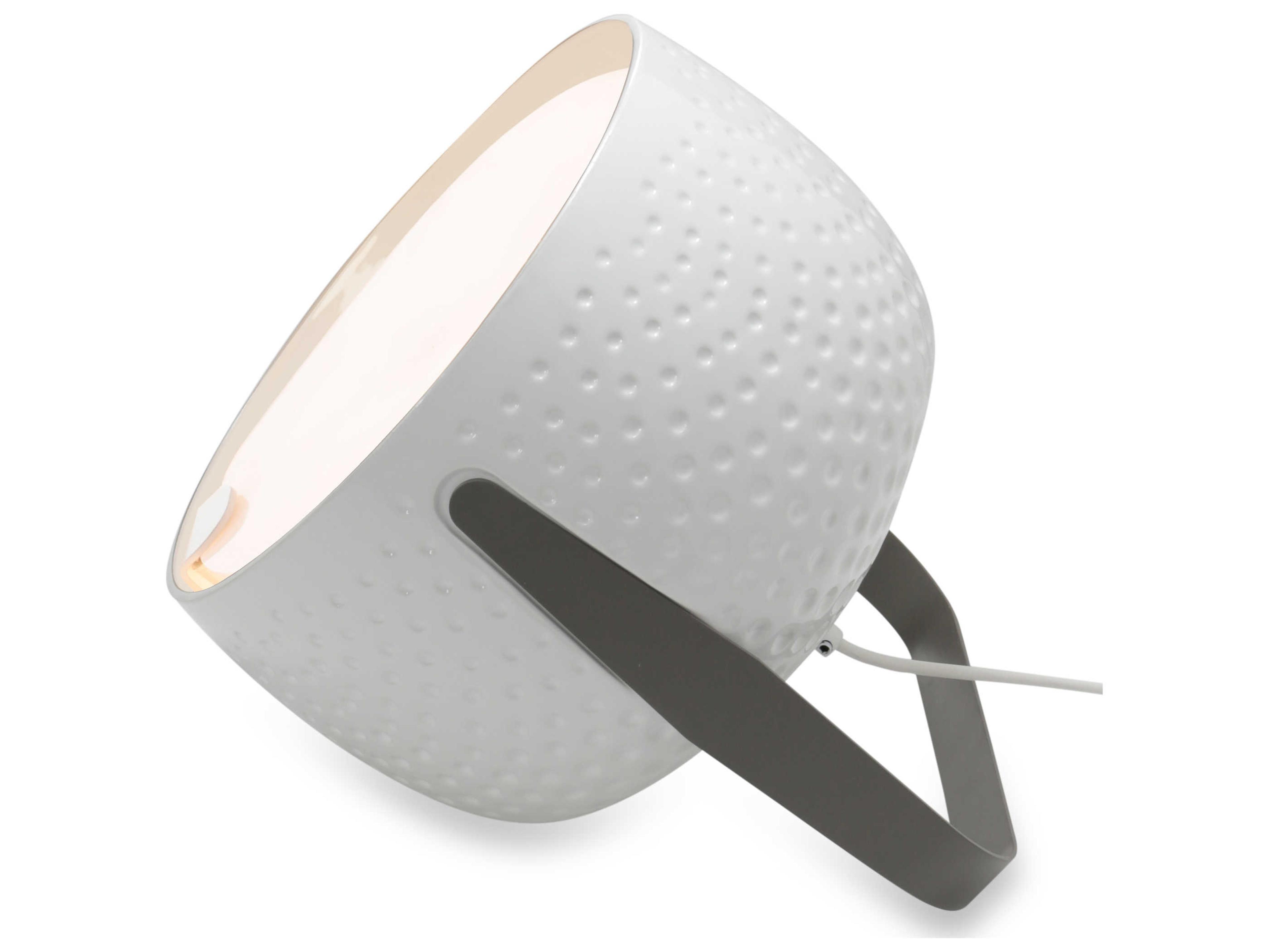 Karman Bag Glossy White Charcoal-Grey LED Table Lamp