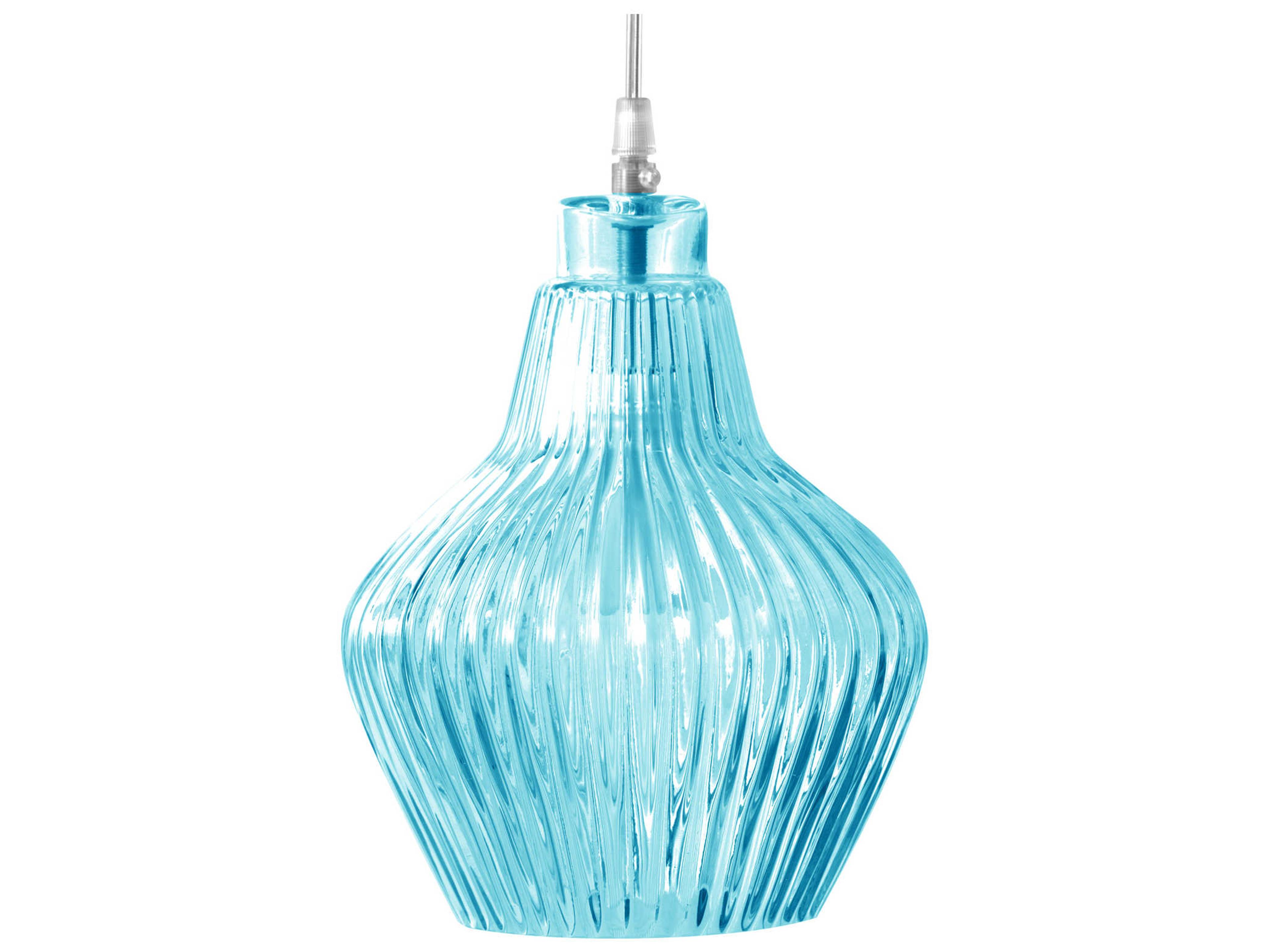 Karman Ceraunavolta 1-Light Tiffany Blue Glass LED Geometric Mini Pendant