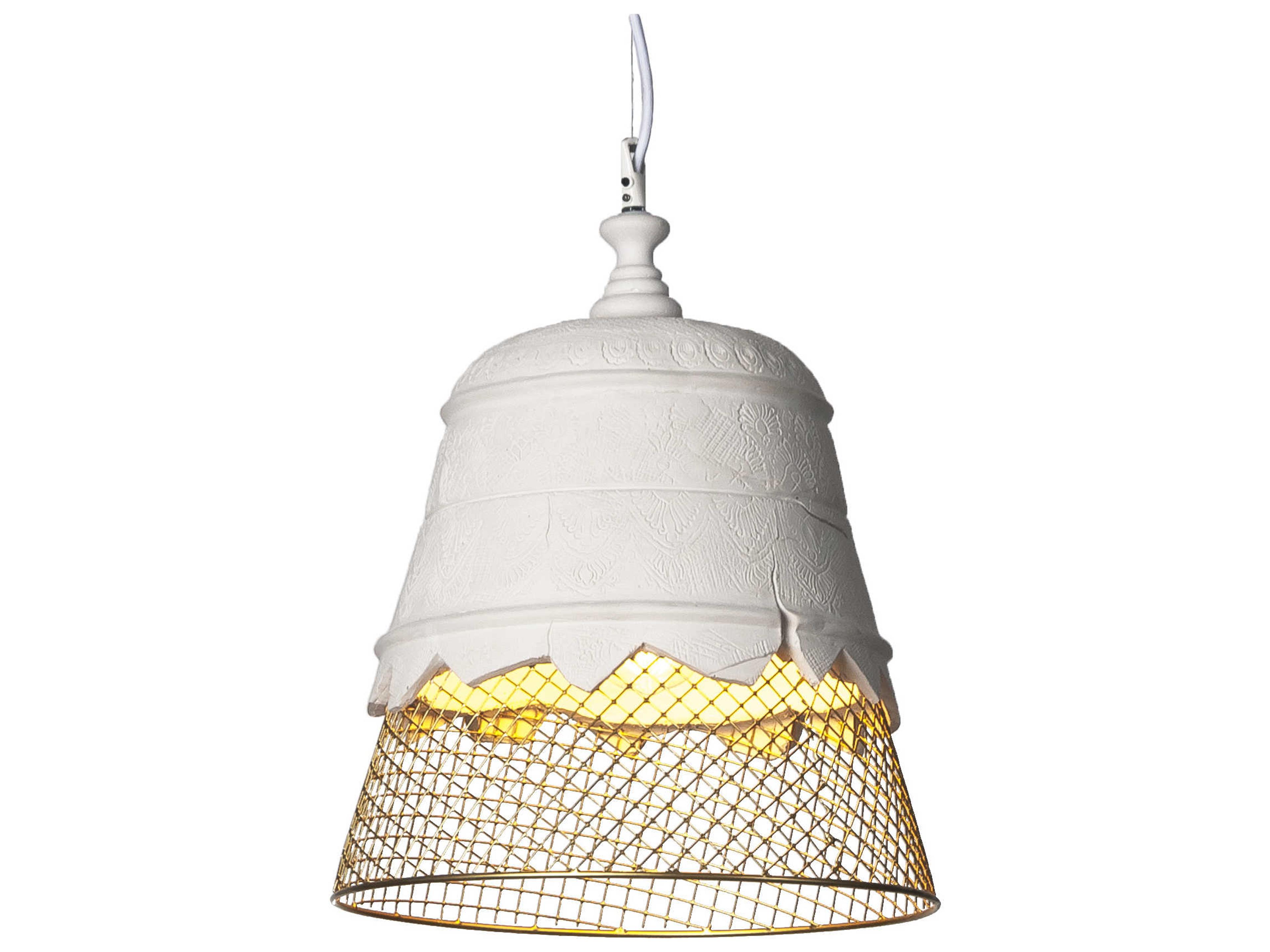 Karman Domenica 1-Light White Gold LED Bell Pendant