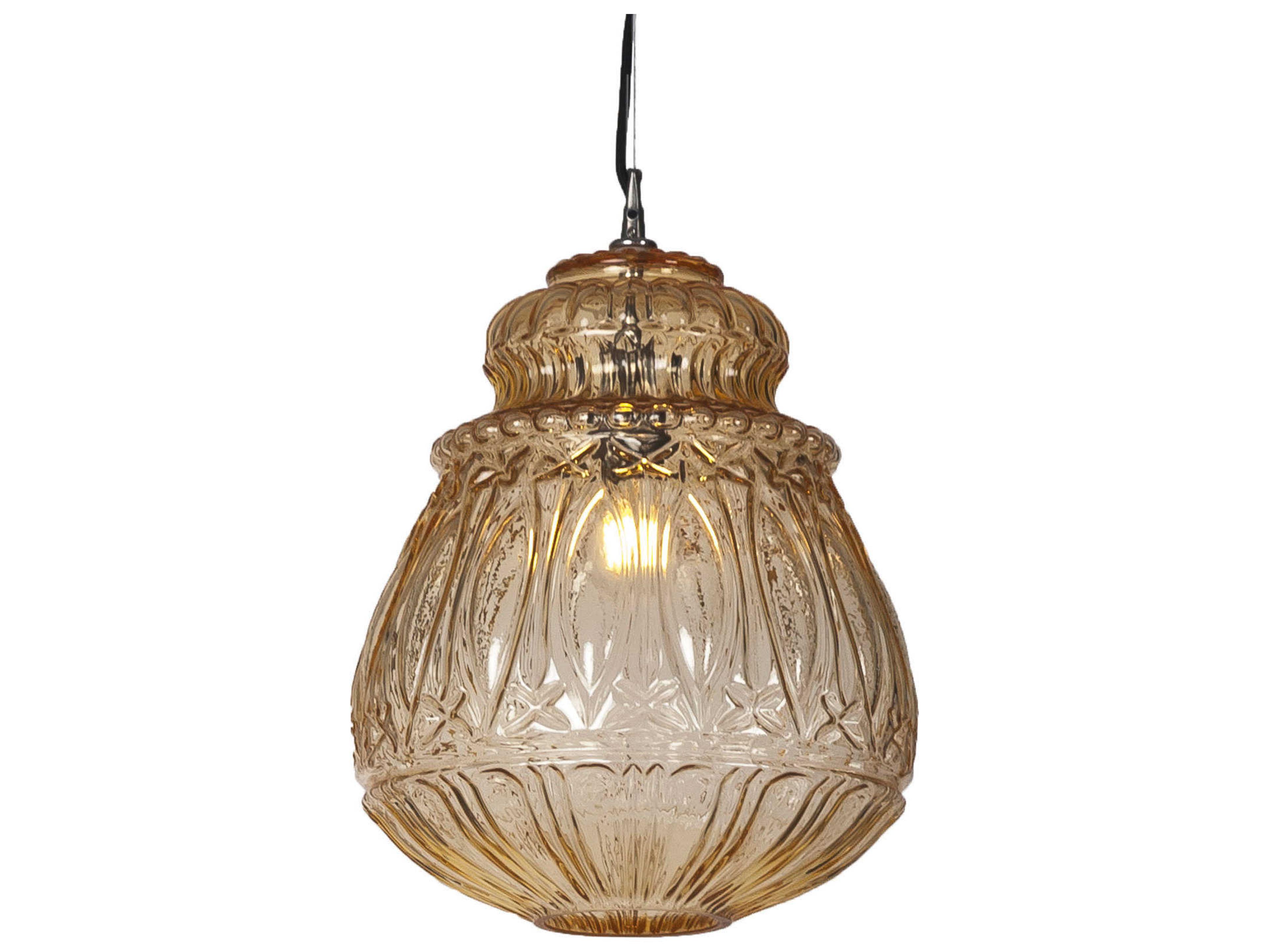 Karman Ginger 1-Light Yellow Glass LED Geometric Mini Pendant