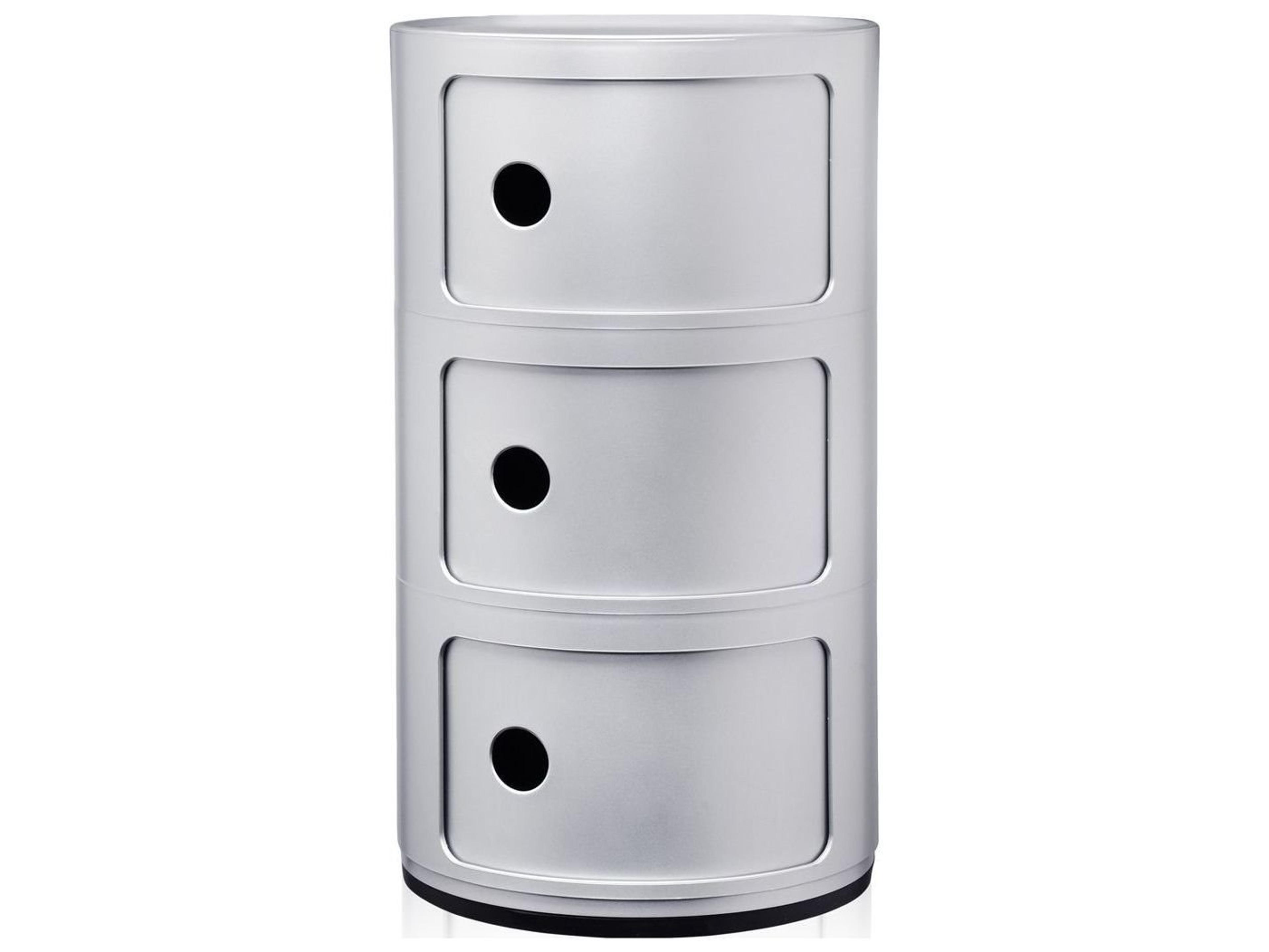 Kartell Componibili Silver File Cabinet