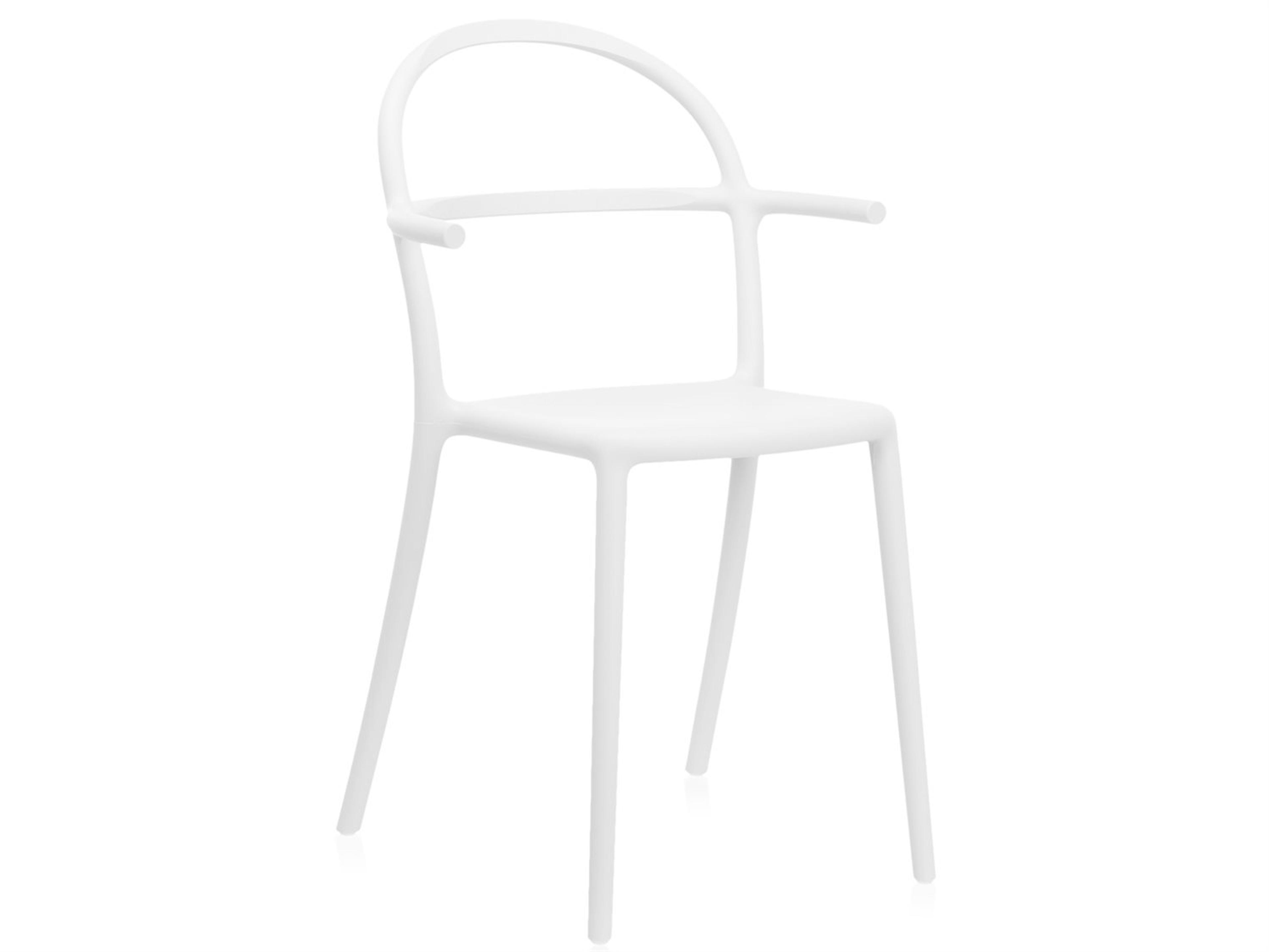 Kartell Generic White Arm Dining Chair  (Sold in 2)