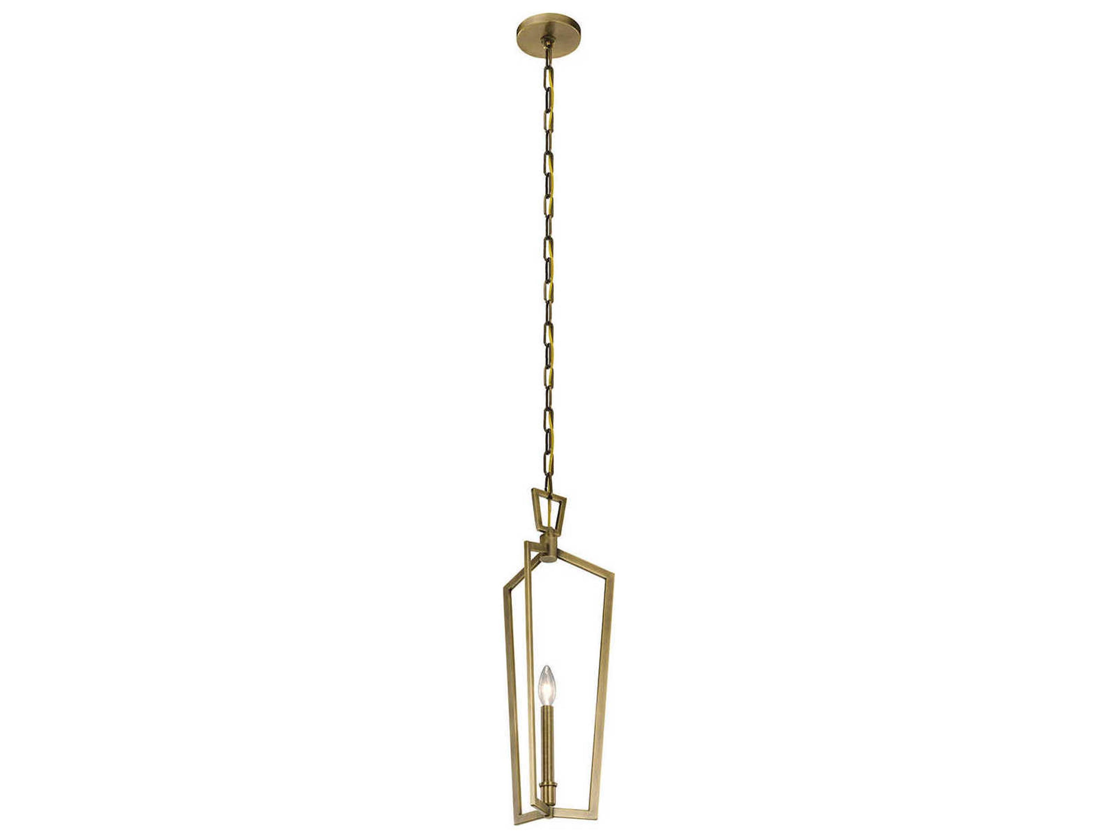 Kichler Abbotswell 1-Light Natural Brass Geometric Mini Pendant