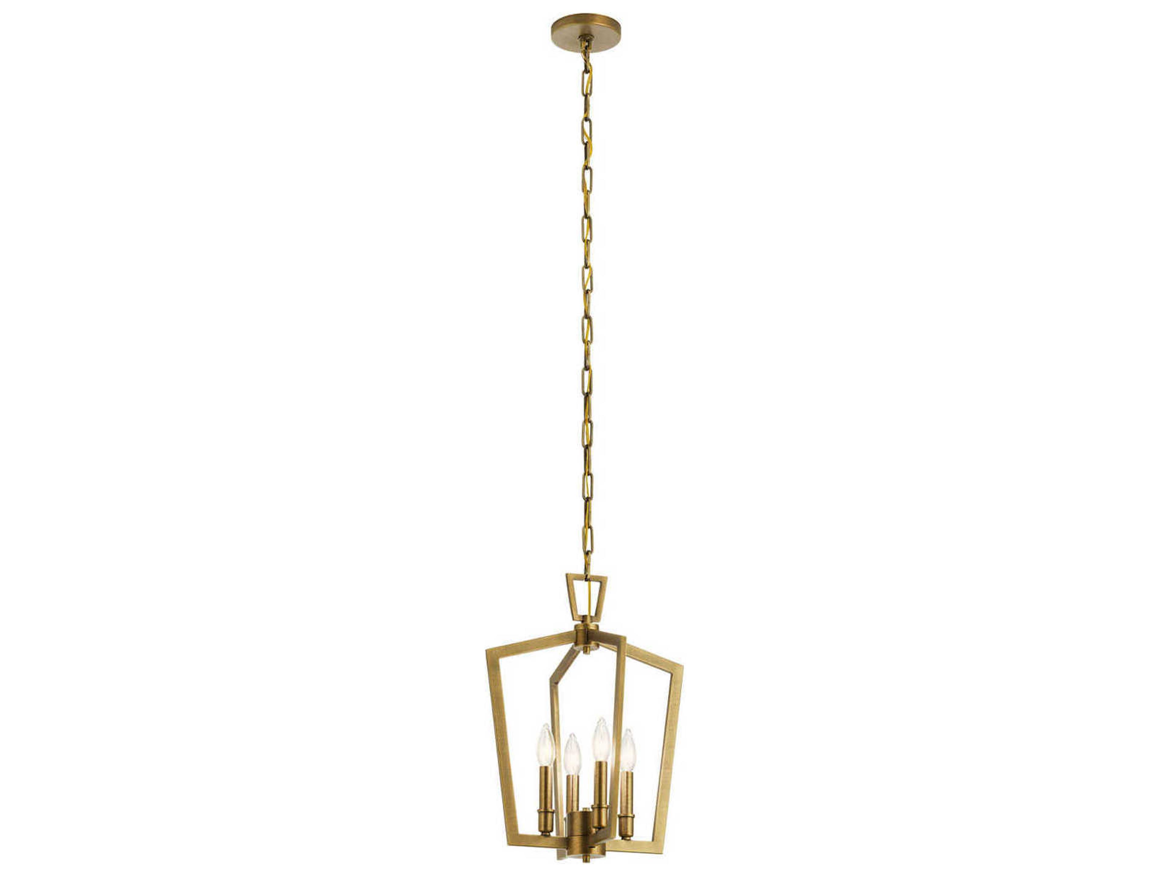 Kichler Abbotswell 4-Light Natural Brass Geometric Pendant