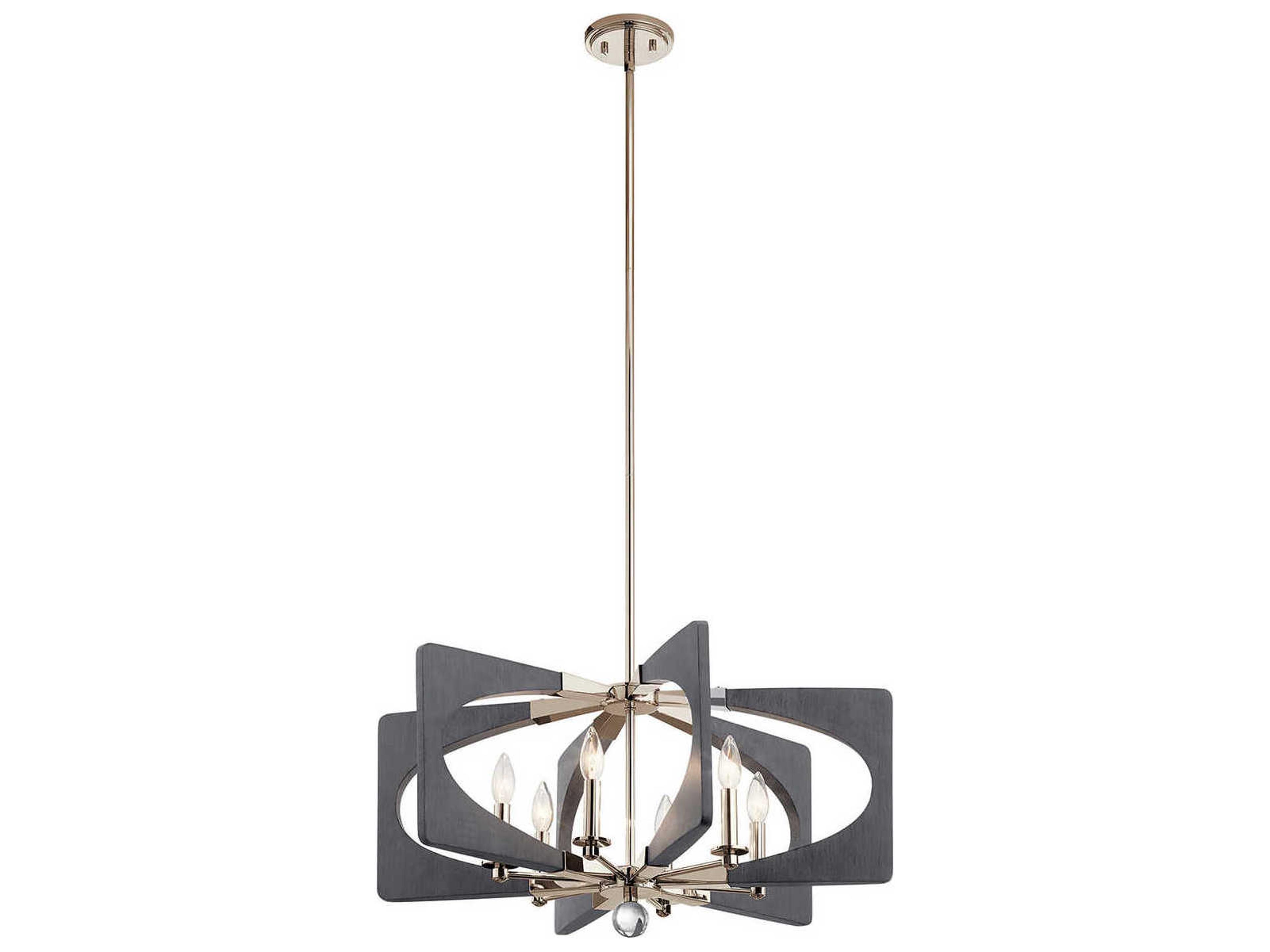 Kichler Alscar 6-Light Driftwood Grey Candelabra Linear Chandelier