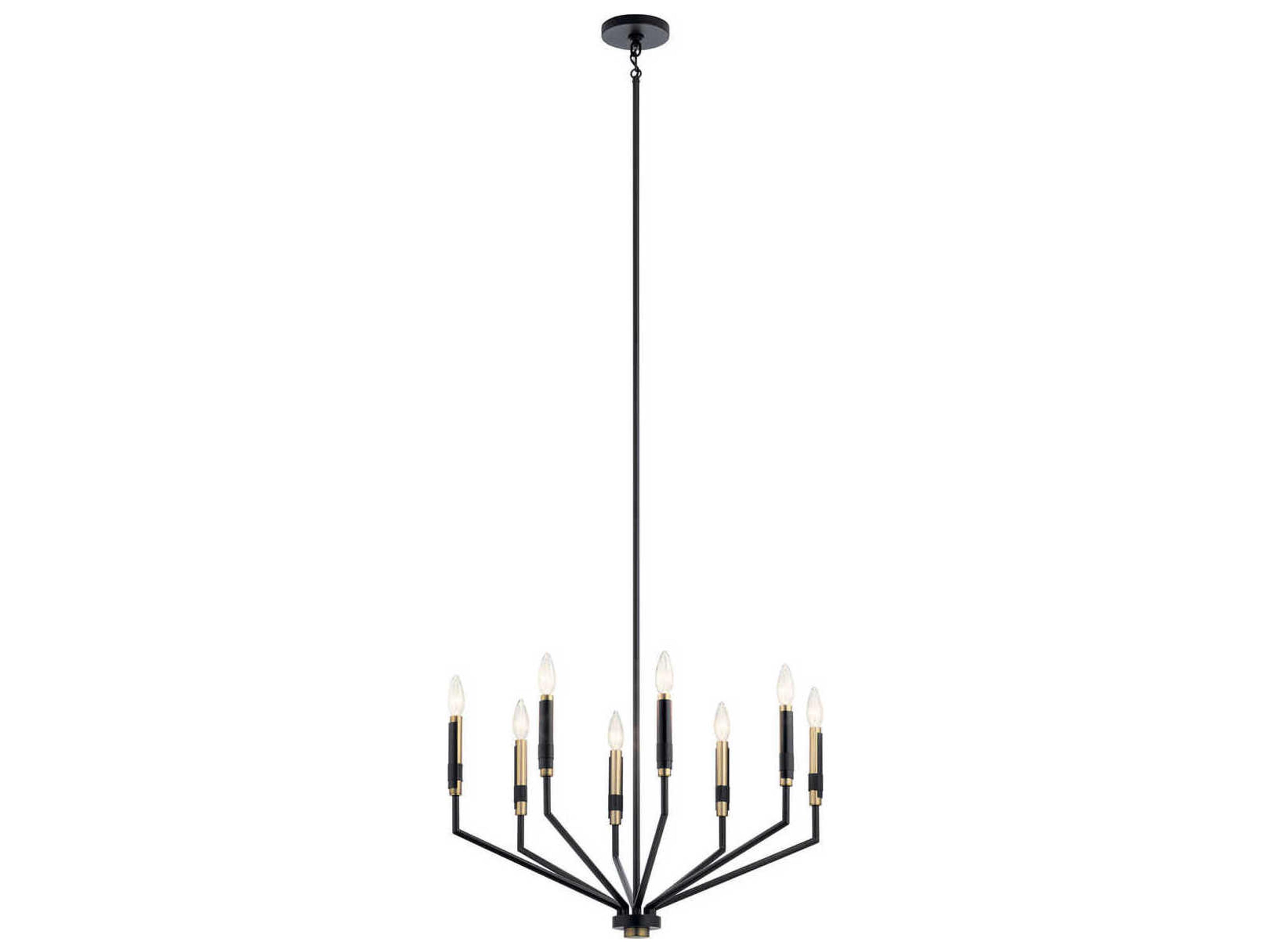 Kichler Armand 8-Light Black Candelabra Linear Chandelier