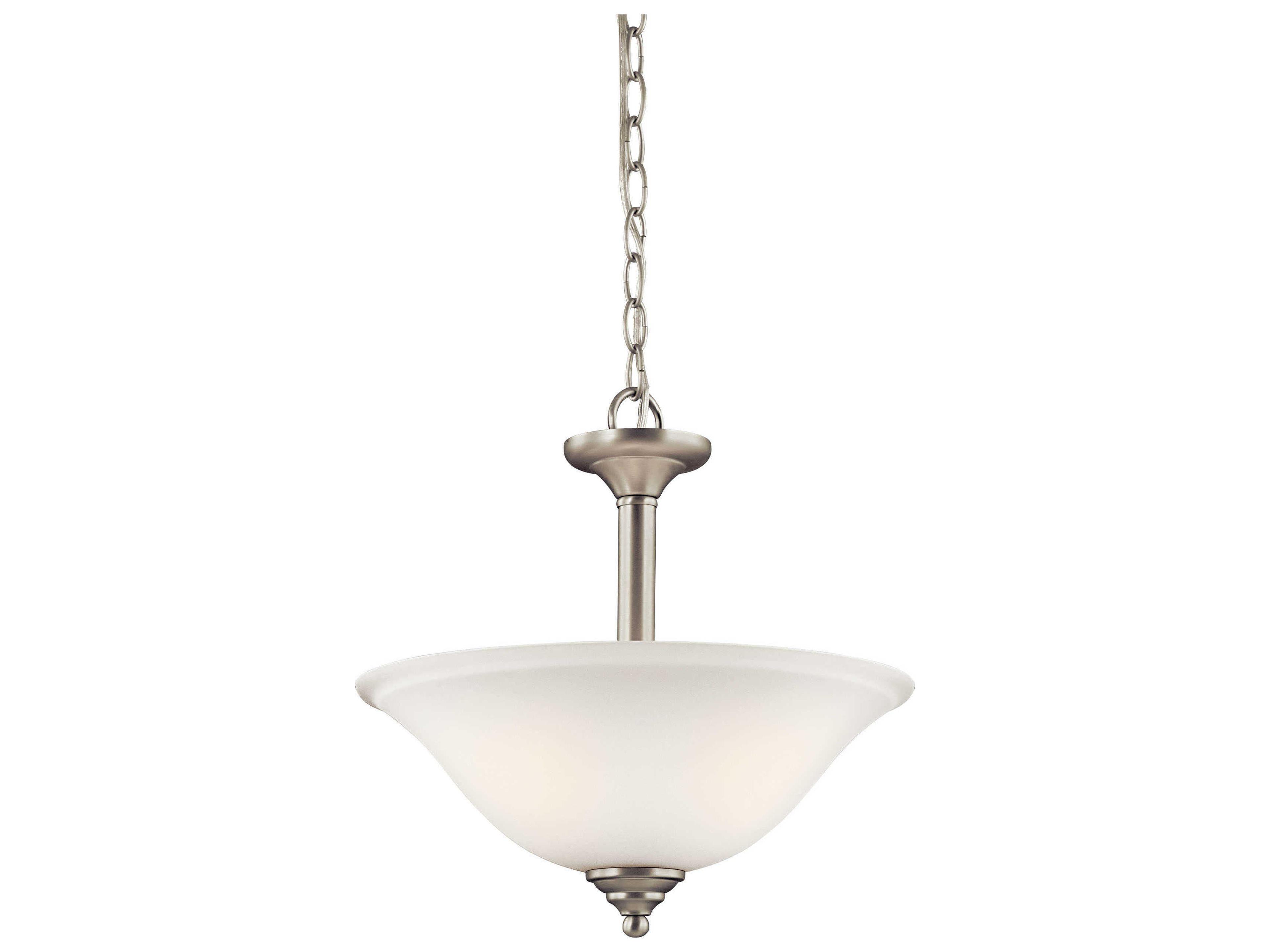 Kichler Armida 2-Light Brushed Nickel Glass Bowl Round Pendant
