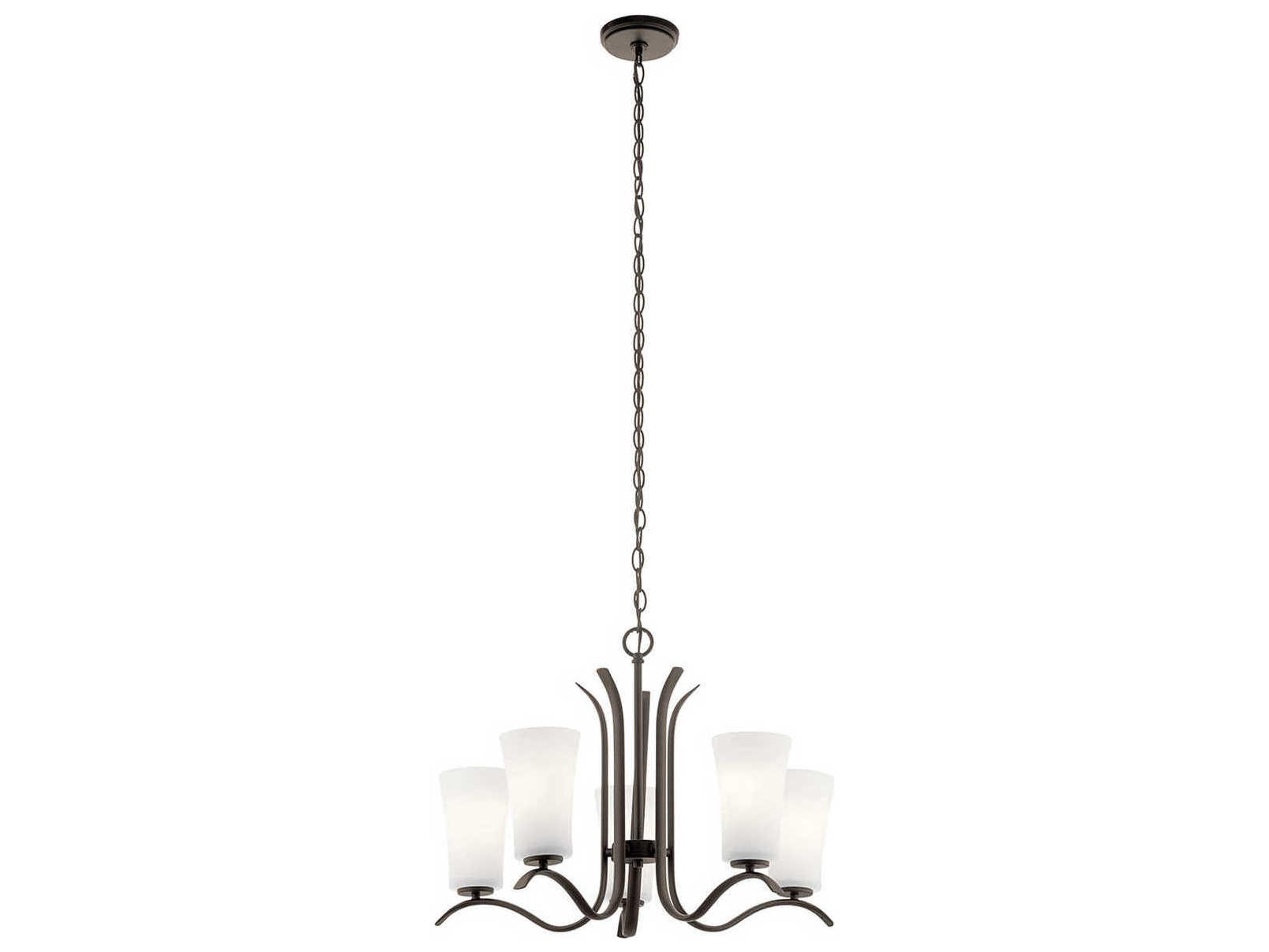 Kichler Armida 5-Light Olde Bronze Glass Bell Round Chandelier