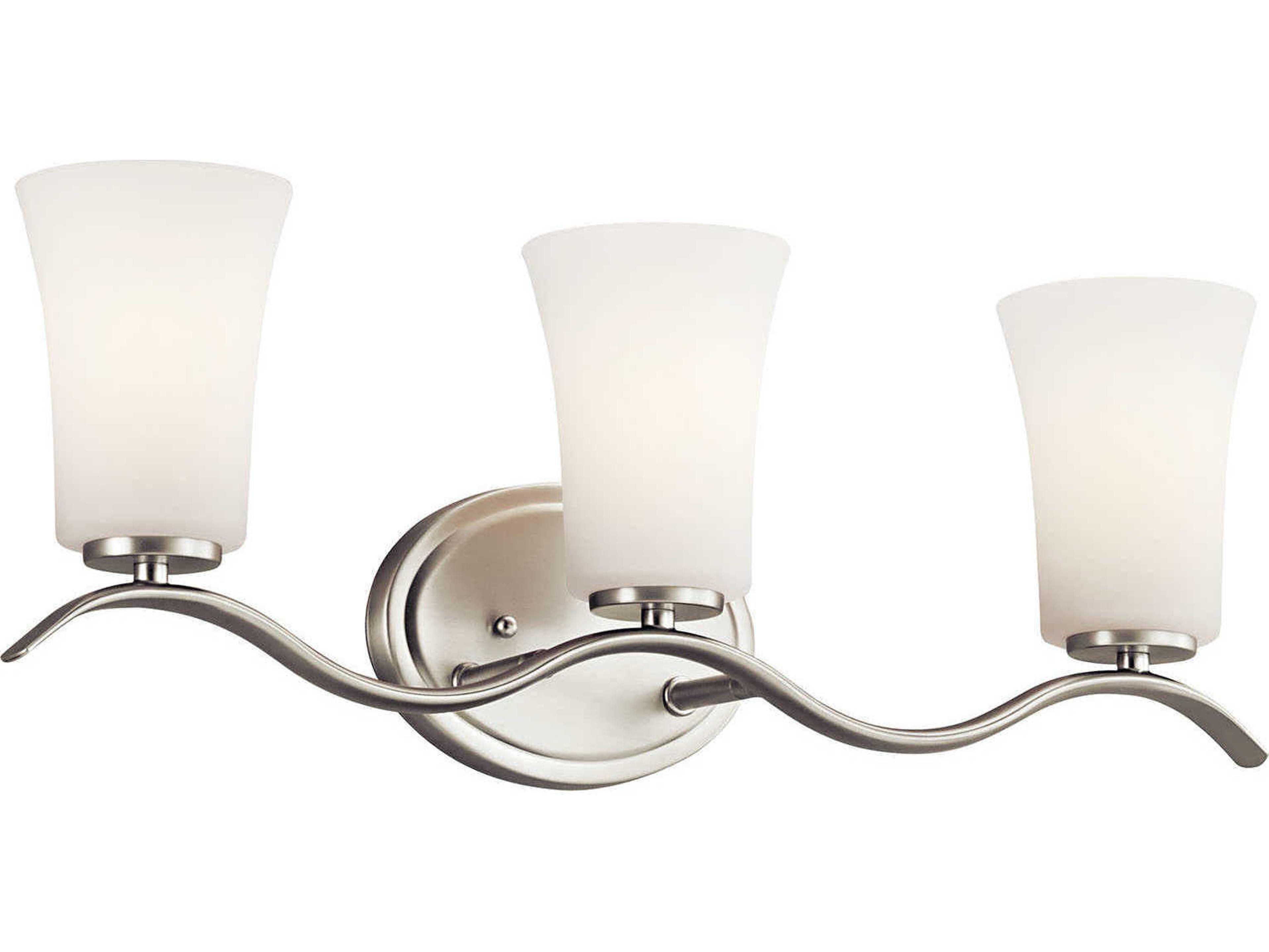 Kichler Armida 3-Light Brushed Nickel Glass Vanity Light