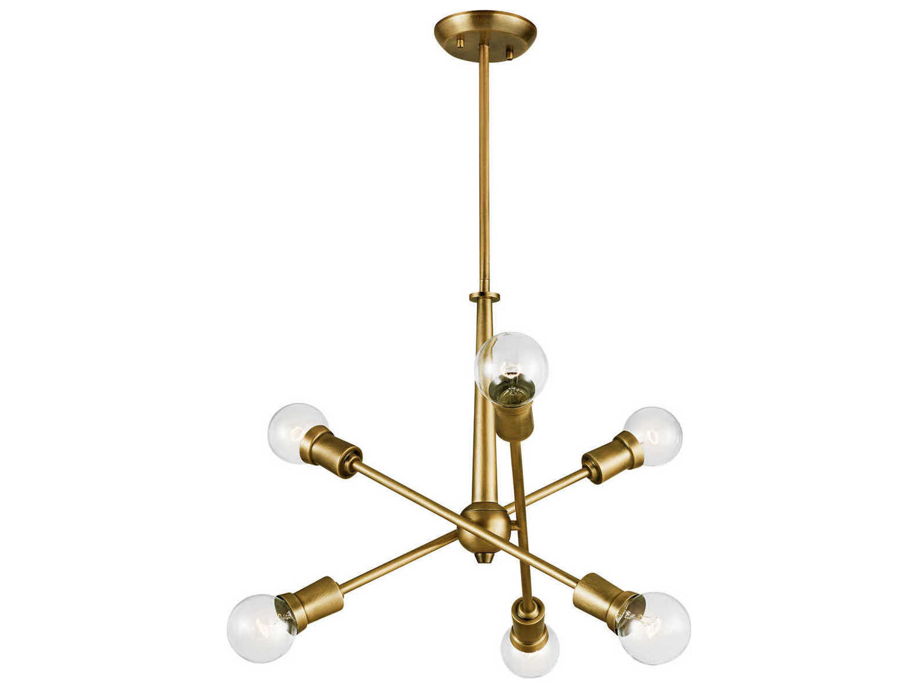 Kichler Armstrong 6-Light Natural Brass Geometric Globe Pendant