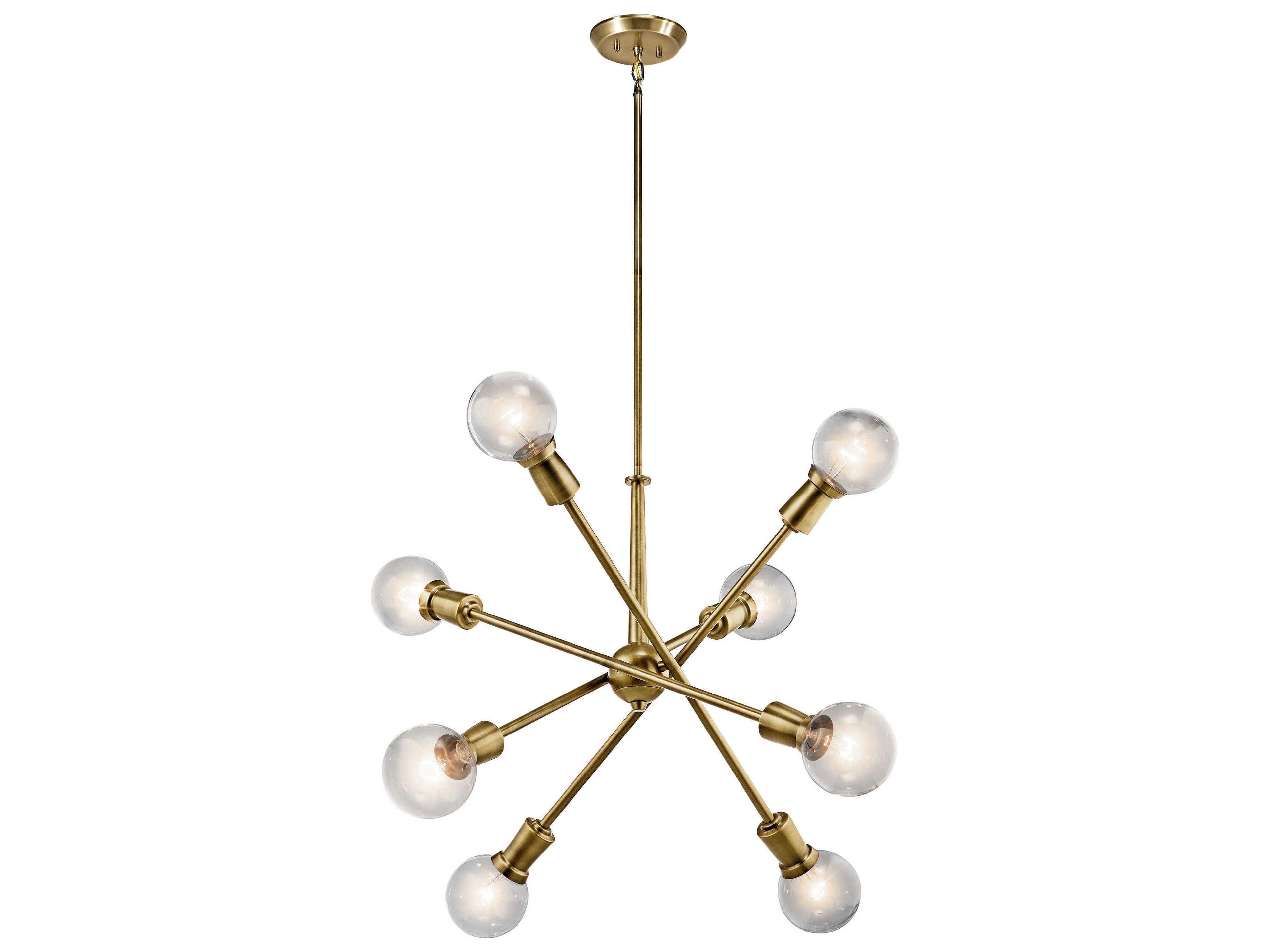 Kichler Armstrong 8-Light Natural Brass Globe Linear Pendant