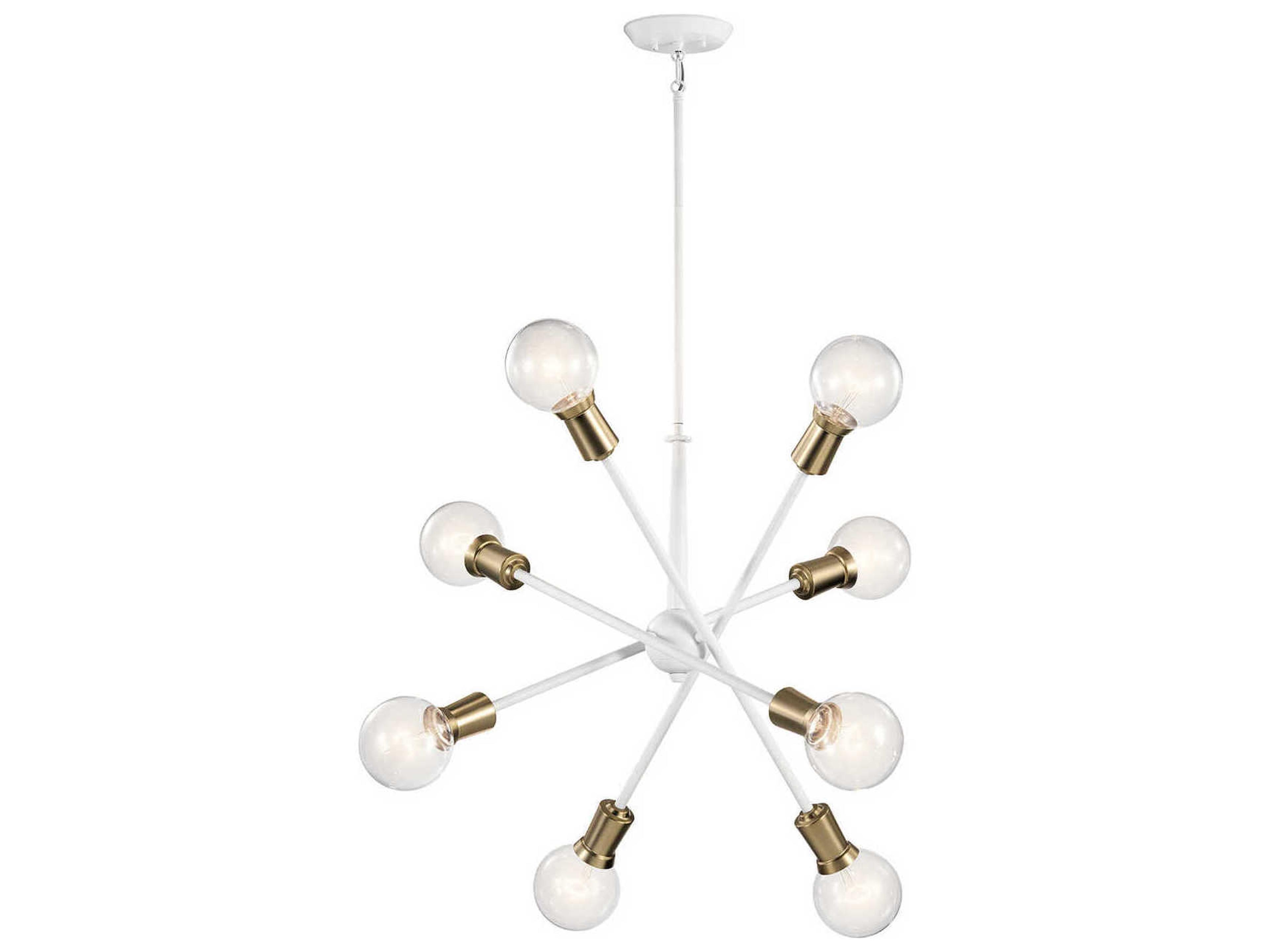 Kichler Armstrong 8-Light White Globe Linear Pendant