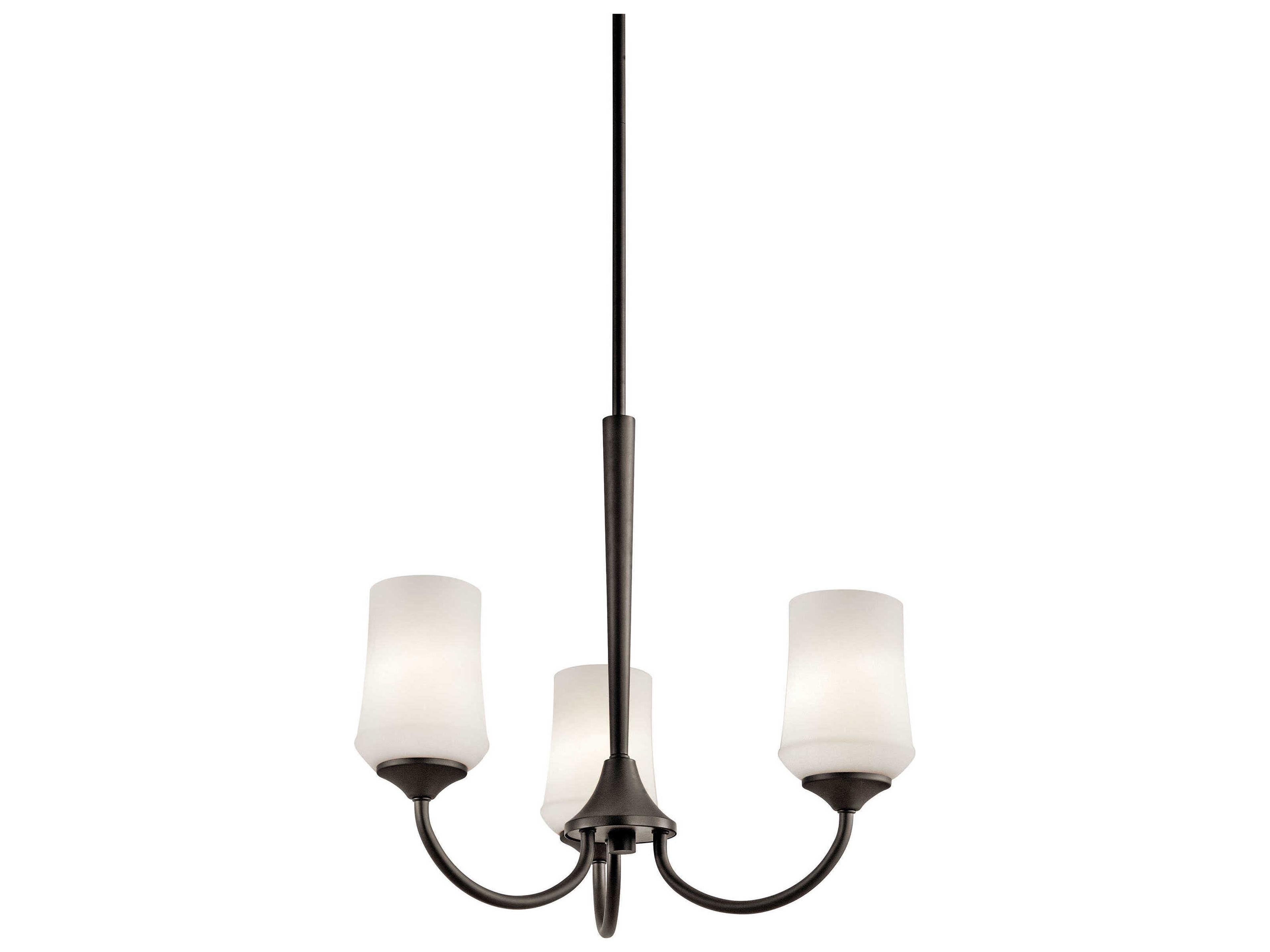 Kichler Aubrey 3-Light Olde Bronze Glass Round Chandelier