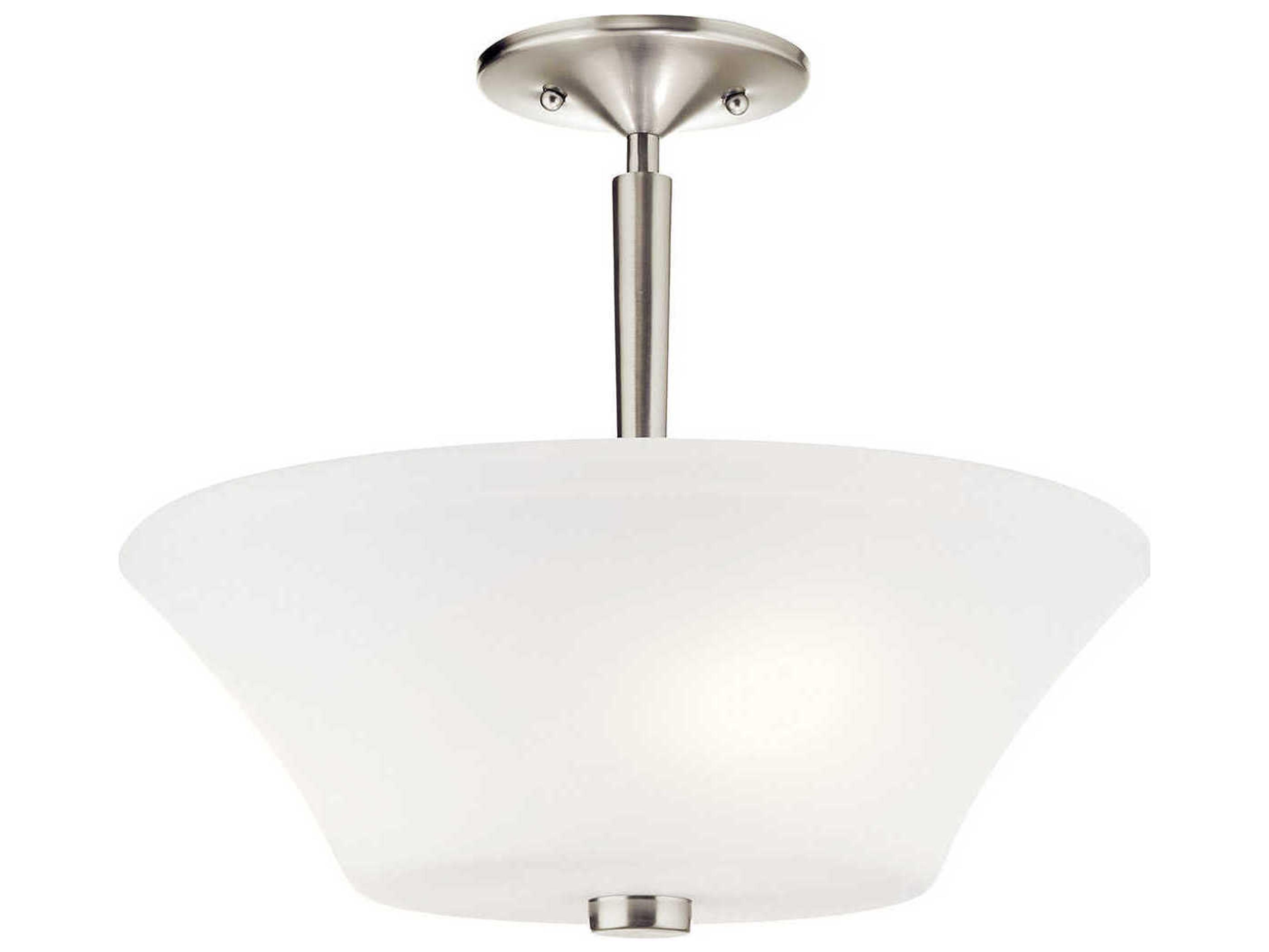 Kichler Aubrey 3-Light Brushed Nickel Glass Bowl Semi Flush Mount