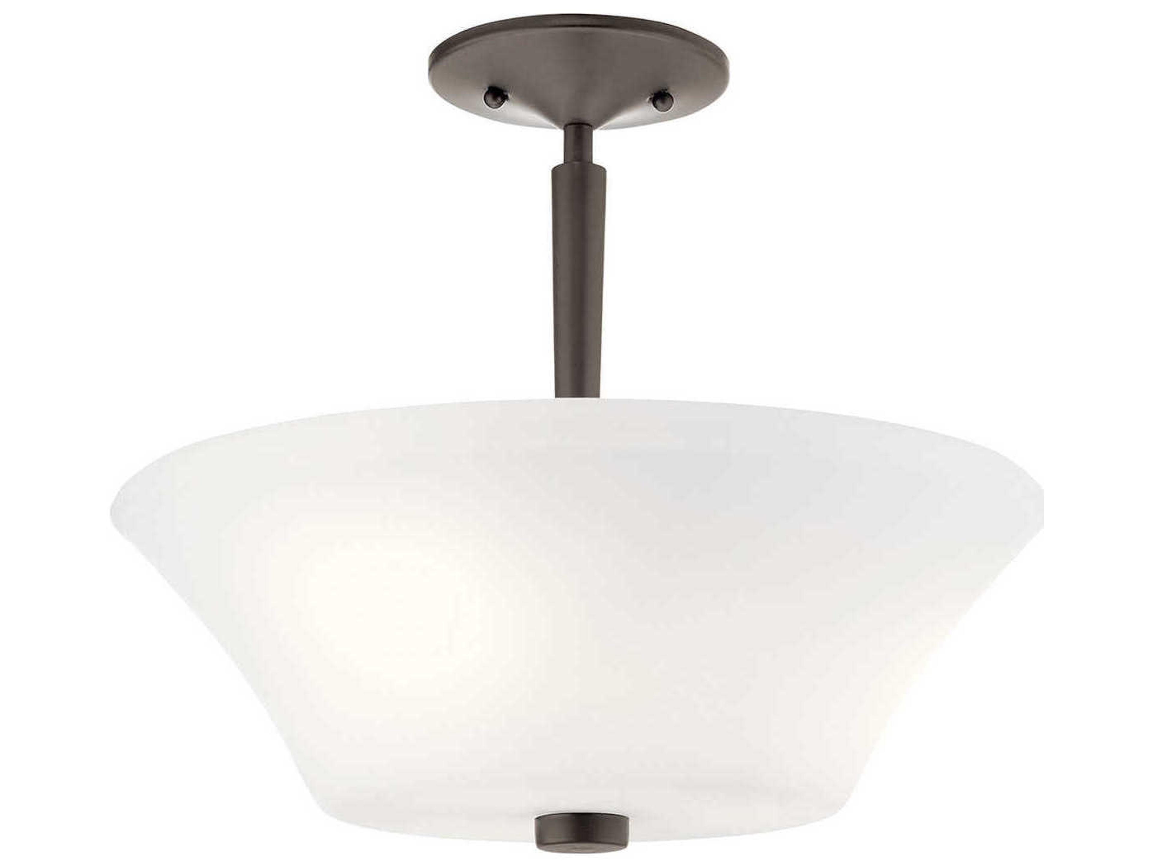 Kichler Aubrey 3-Light Olde Bronze Glass Bowl Semi Flush Mount