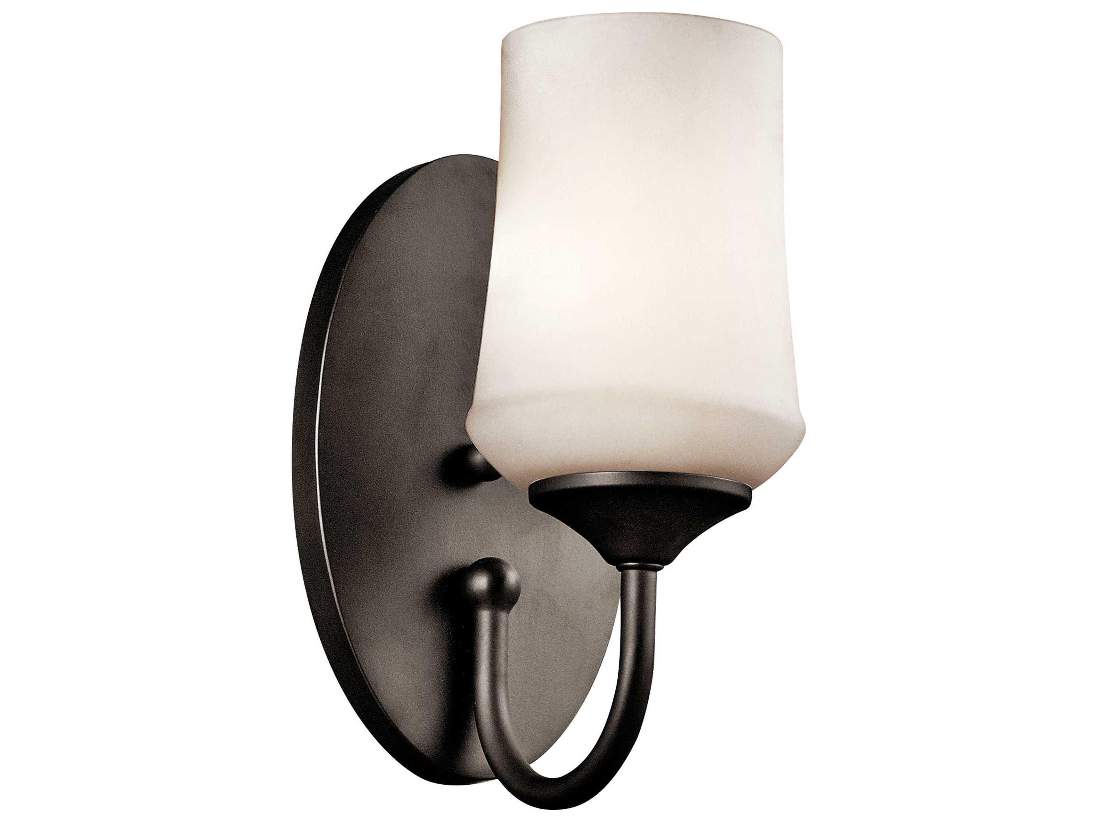 Kichler Aubrey 1-Light Olde Bronze Glass Wall Sconce