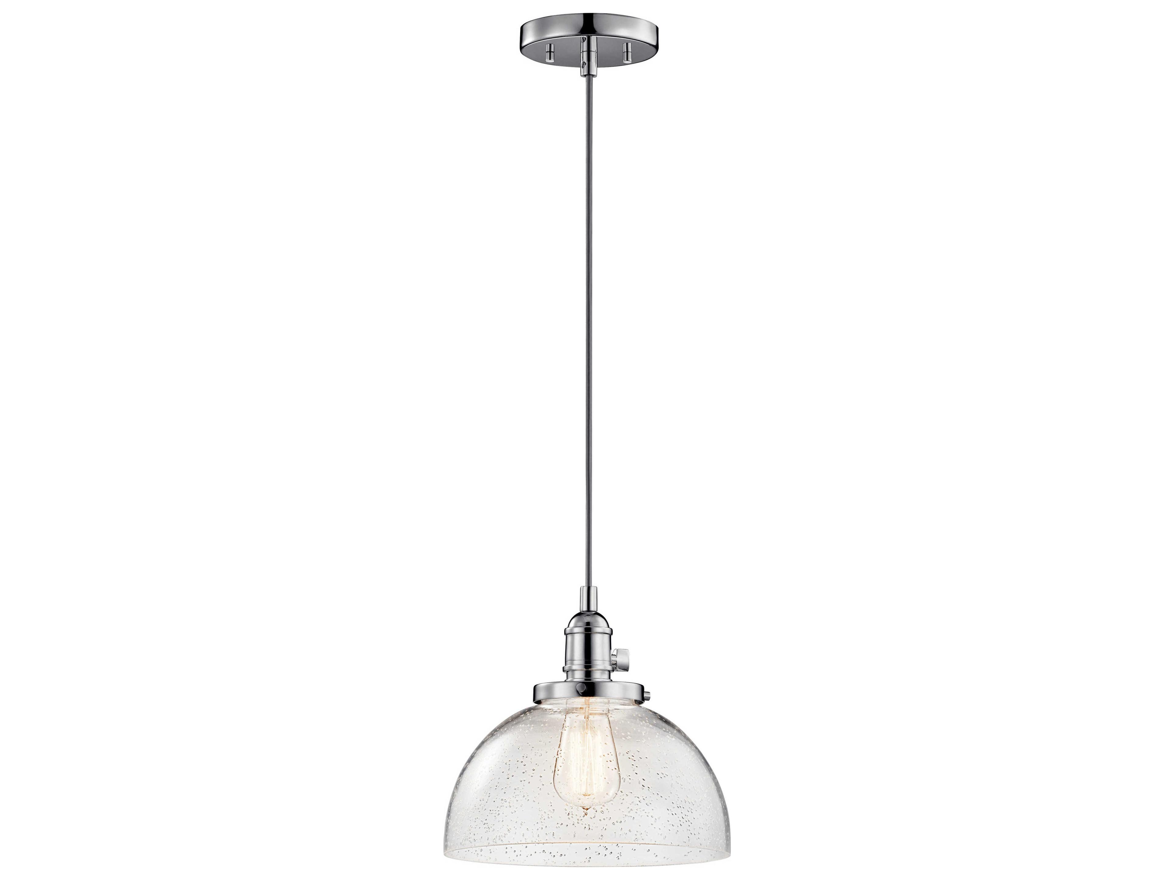 Kichler Avery 1-Light Chrome Glass Dome Round Mini Pendant