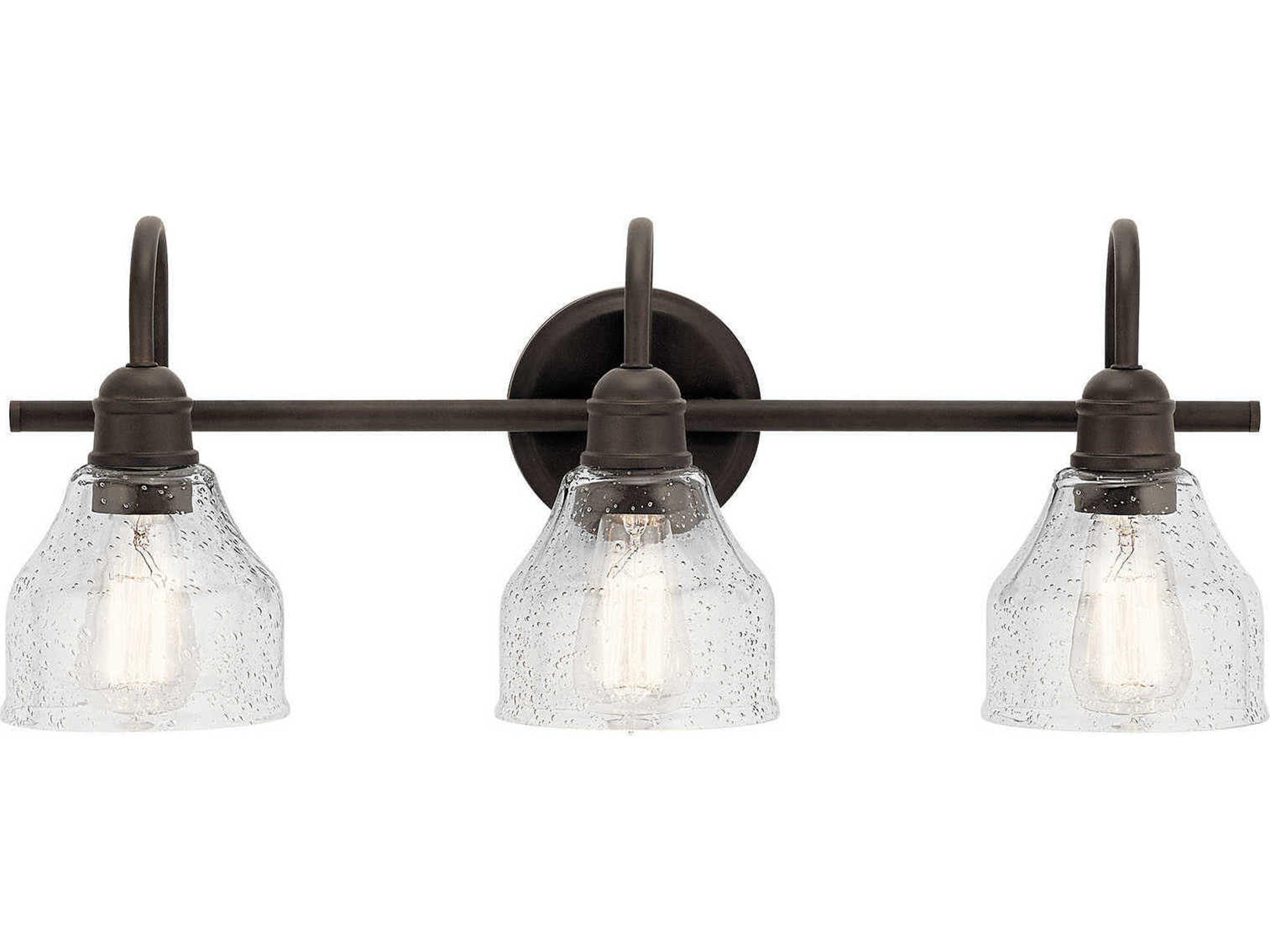 Kichler Avery 3-Light Olde Bronze Glass Vanity Light