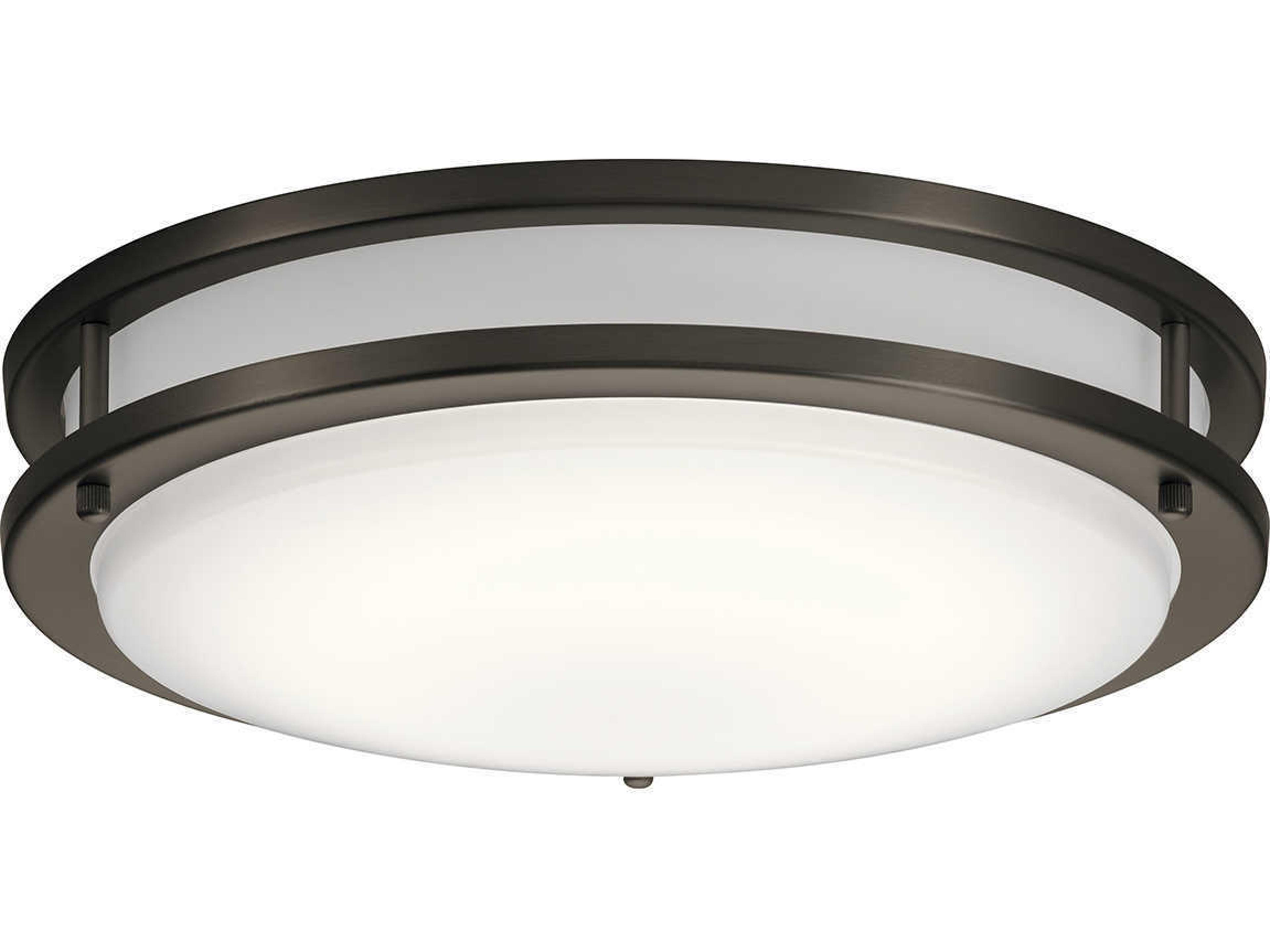 Kichler Avon 1-Light Olde Bronze LED Round Flush Mount