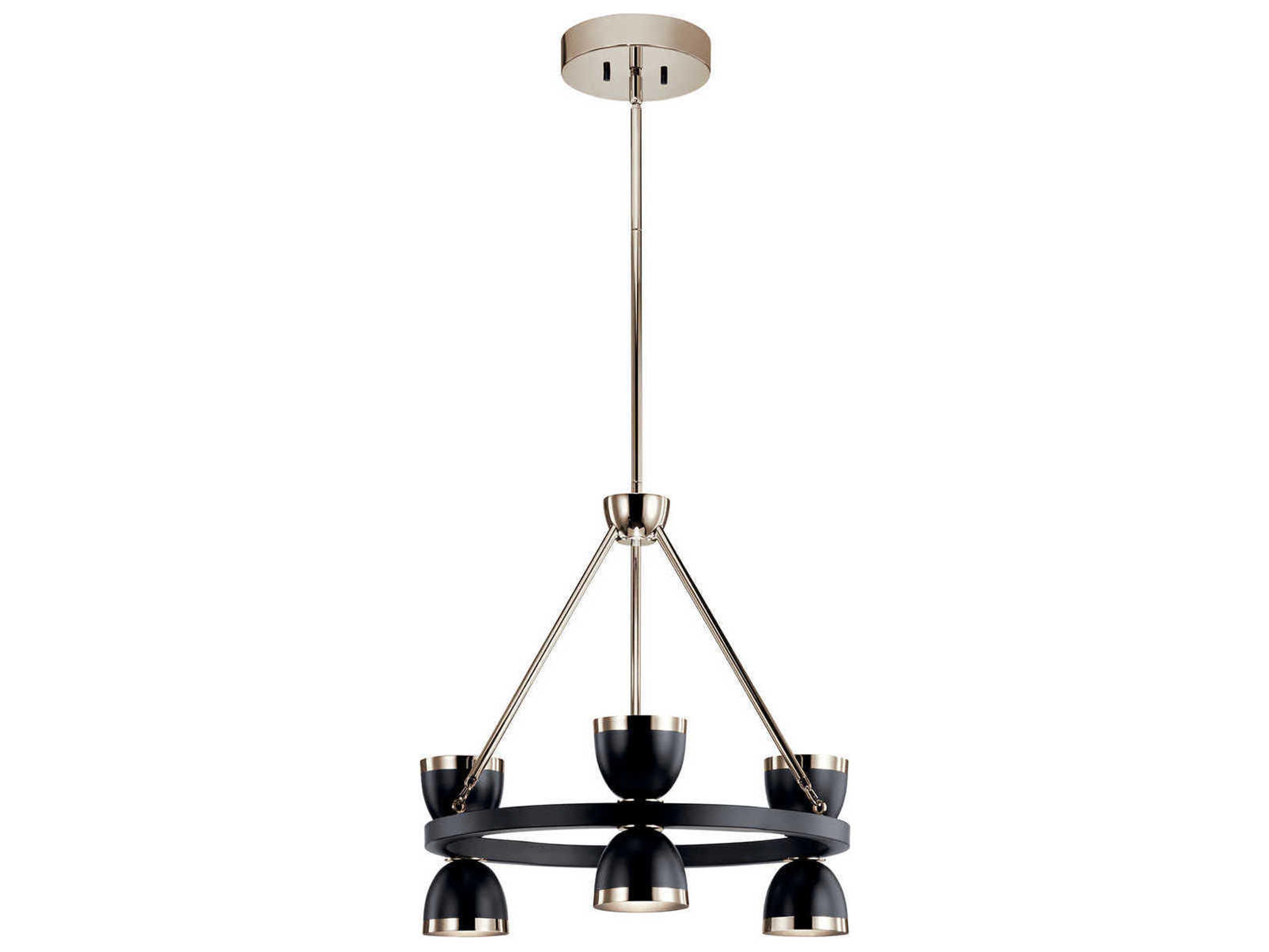 Kichler Baland 6-Light Black LED Bowl Dome Round Chandelier