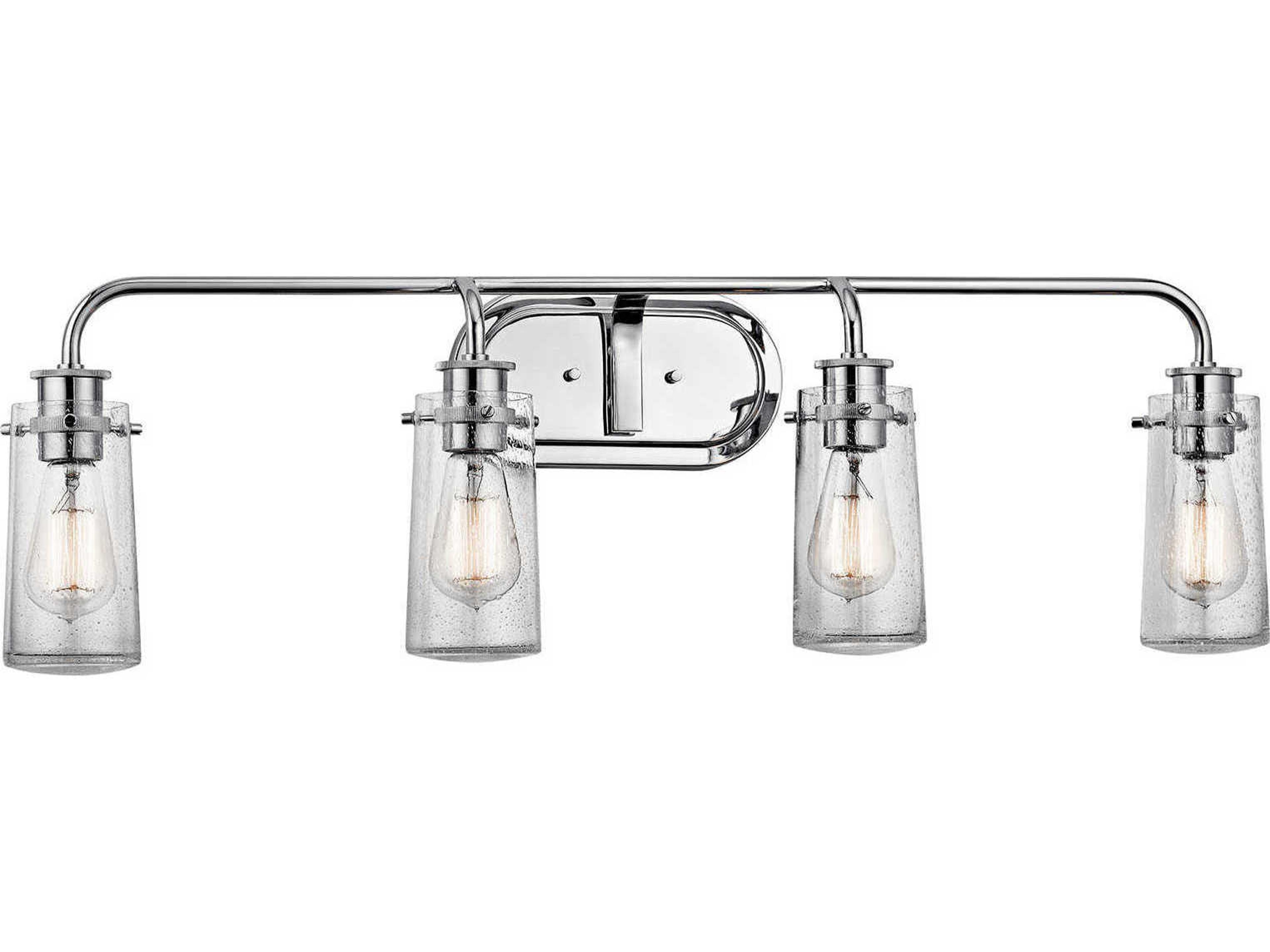 Kichler Braelyn 4-Light Chrome Glass Vanity Light